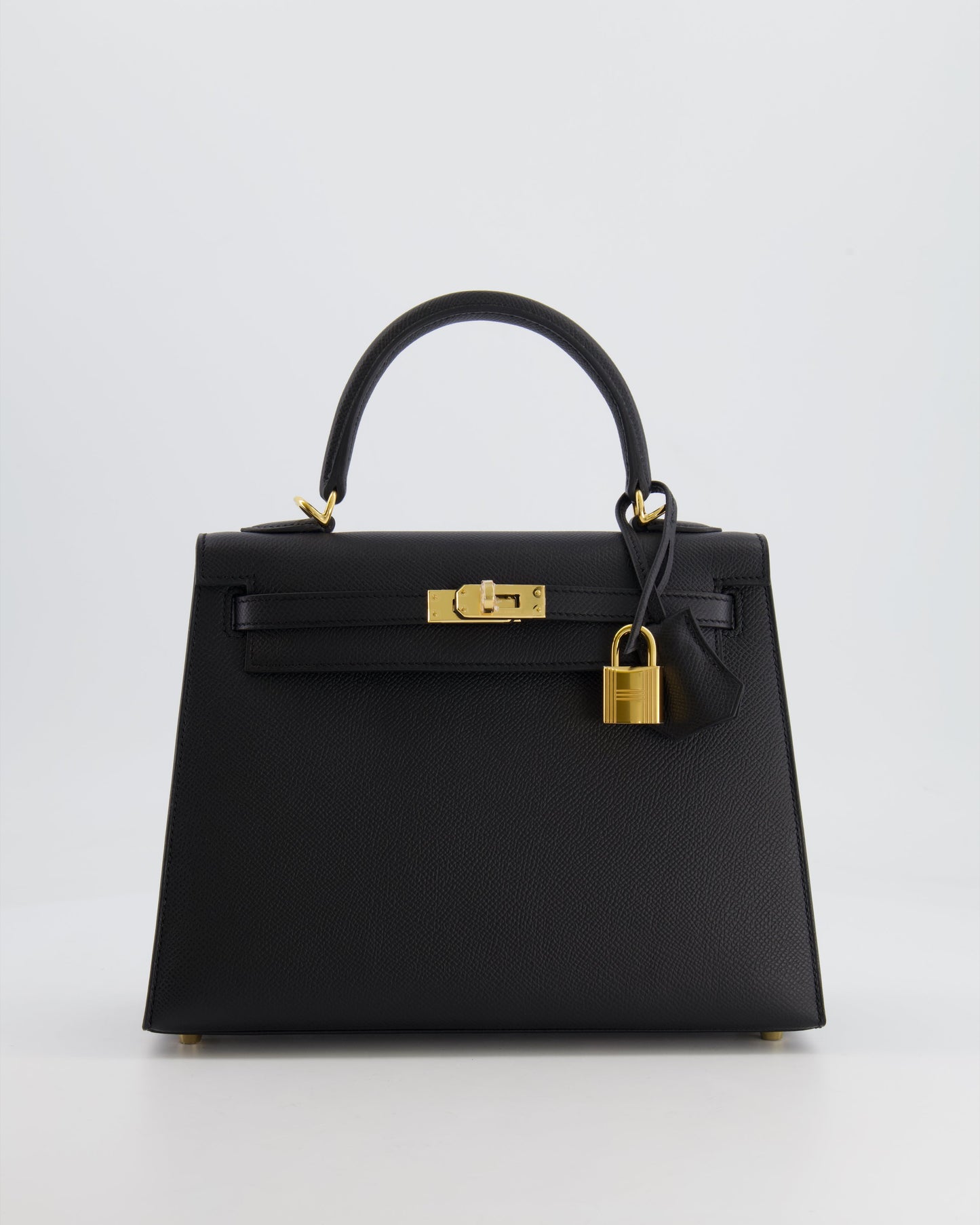 Hermes Kelly 25 Sellier Bag in Noir Epsom Leather with Gold Hardware