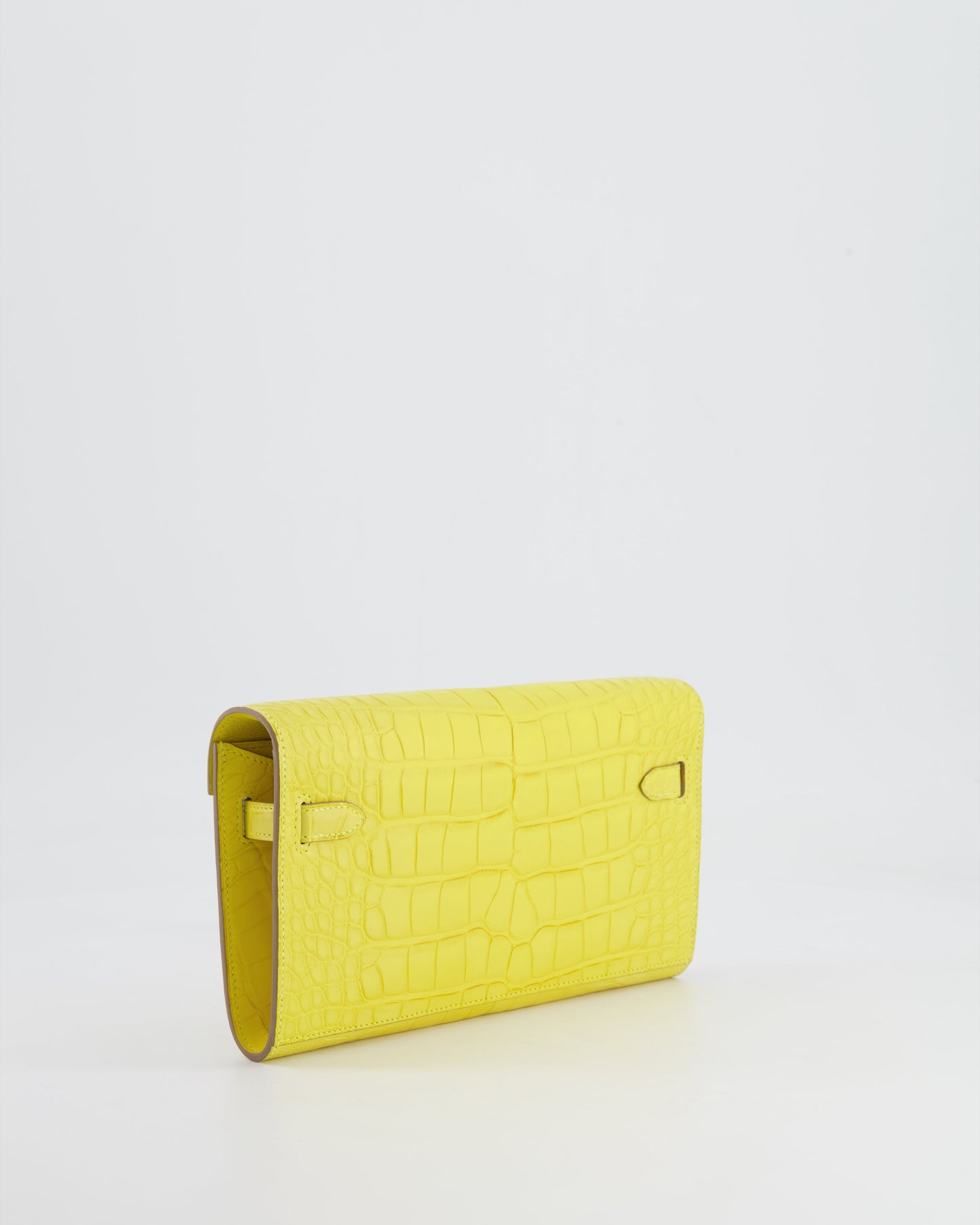 *RARE* Hermes Kelly To Go Bag in Jaune Mimosa Alligator Mississippiensis Leather with Gold Hardware