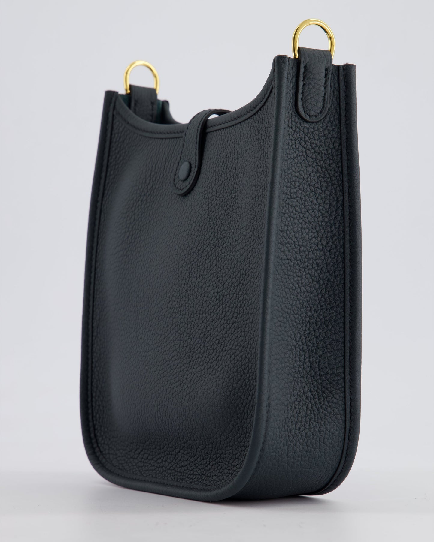 *RARE* Hermes Mini Evelyne 16 Bag in Vert Rousseau Maurice Leather with Gold Hardware & Vert Cypress Sangle Wooly Unicolore Strap