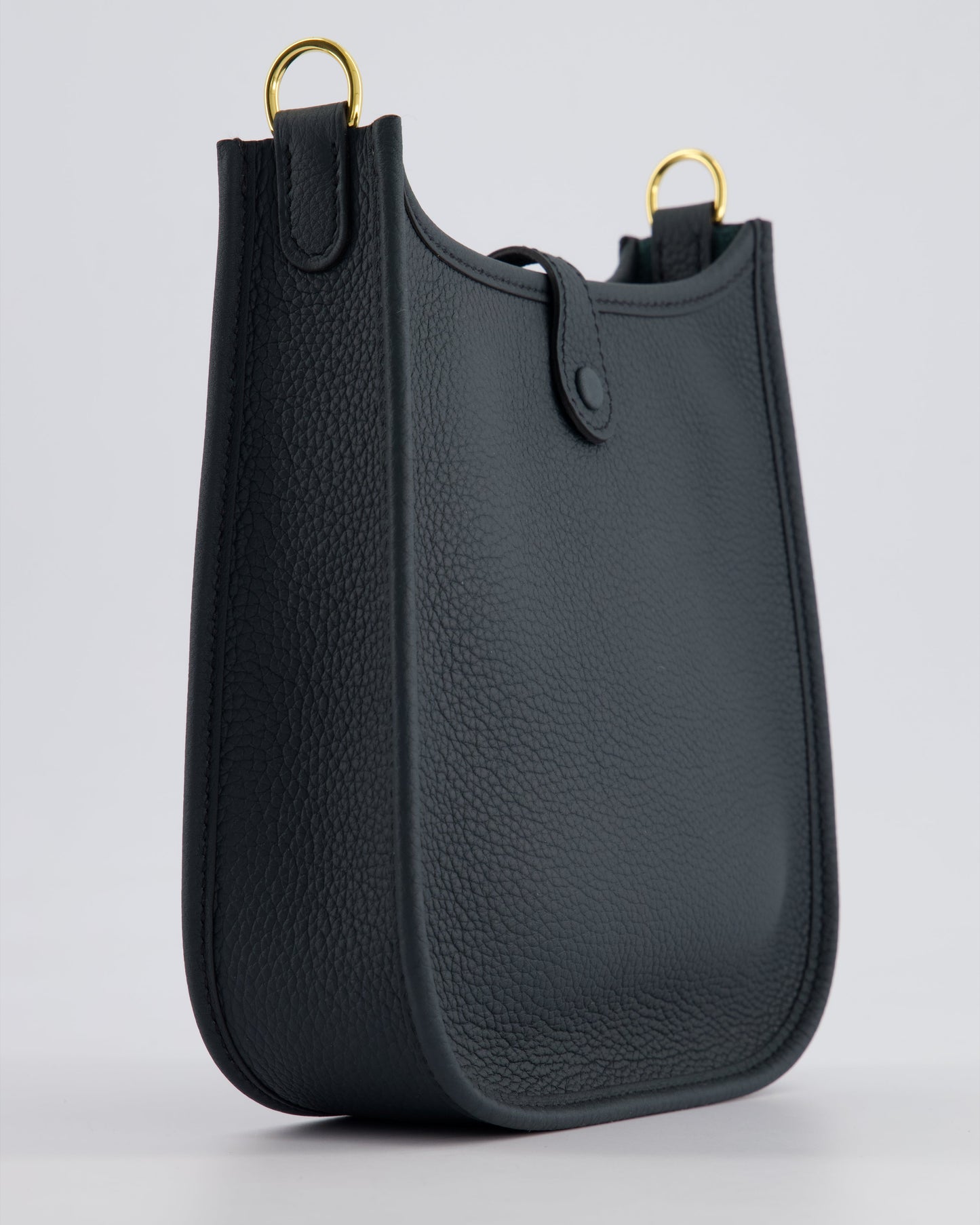 *RARE* Hermes Mini Evelyne 16 Bag in Vert Rousseau Maurice Leather with Gold Hardware & Vert Cypress Sangle Wooly Unicolore Strap