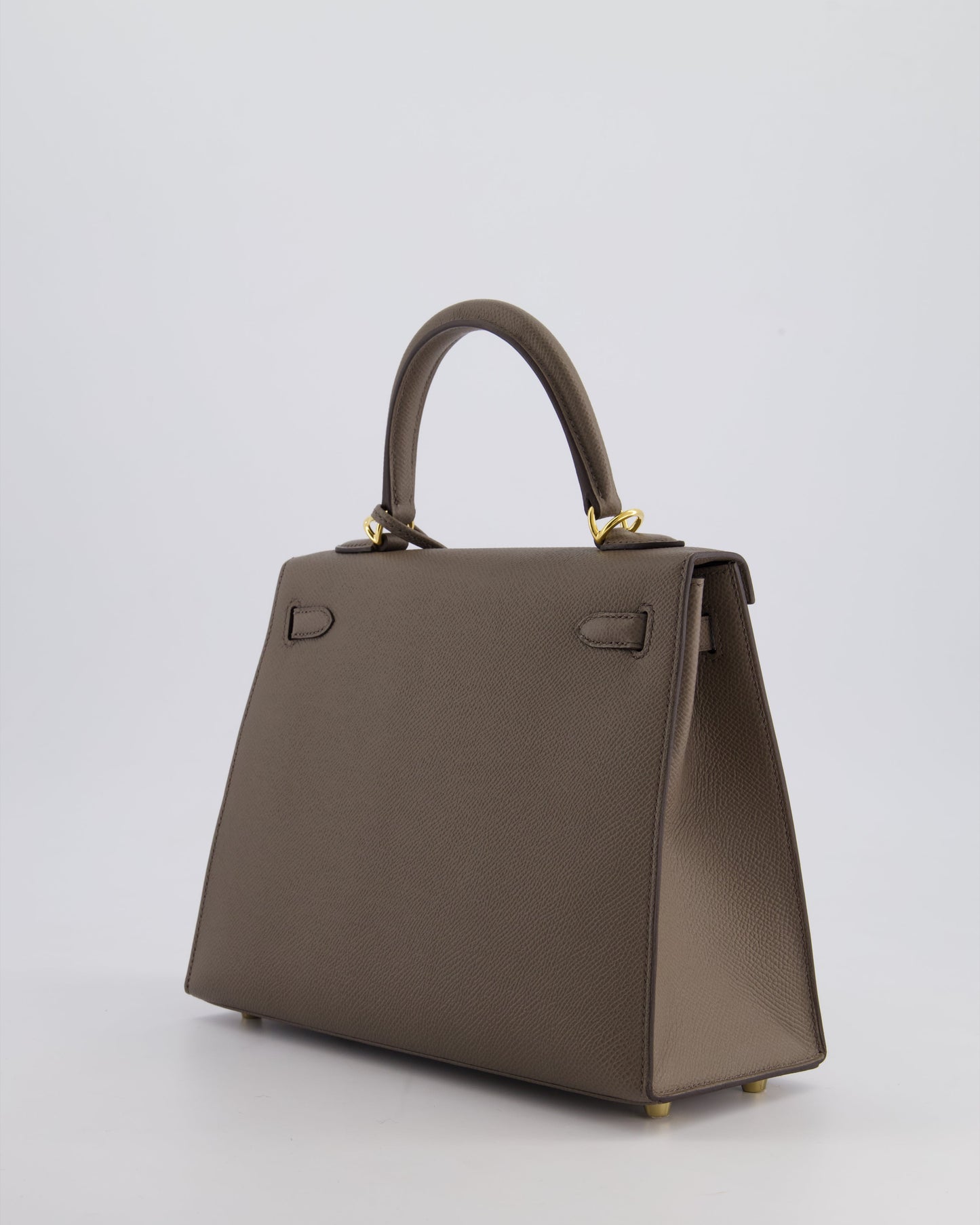 *RARE* Hermes Kelly 25 Sellier Bag in Gris Etain Epsom Leather with Gold Hardware