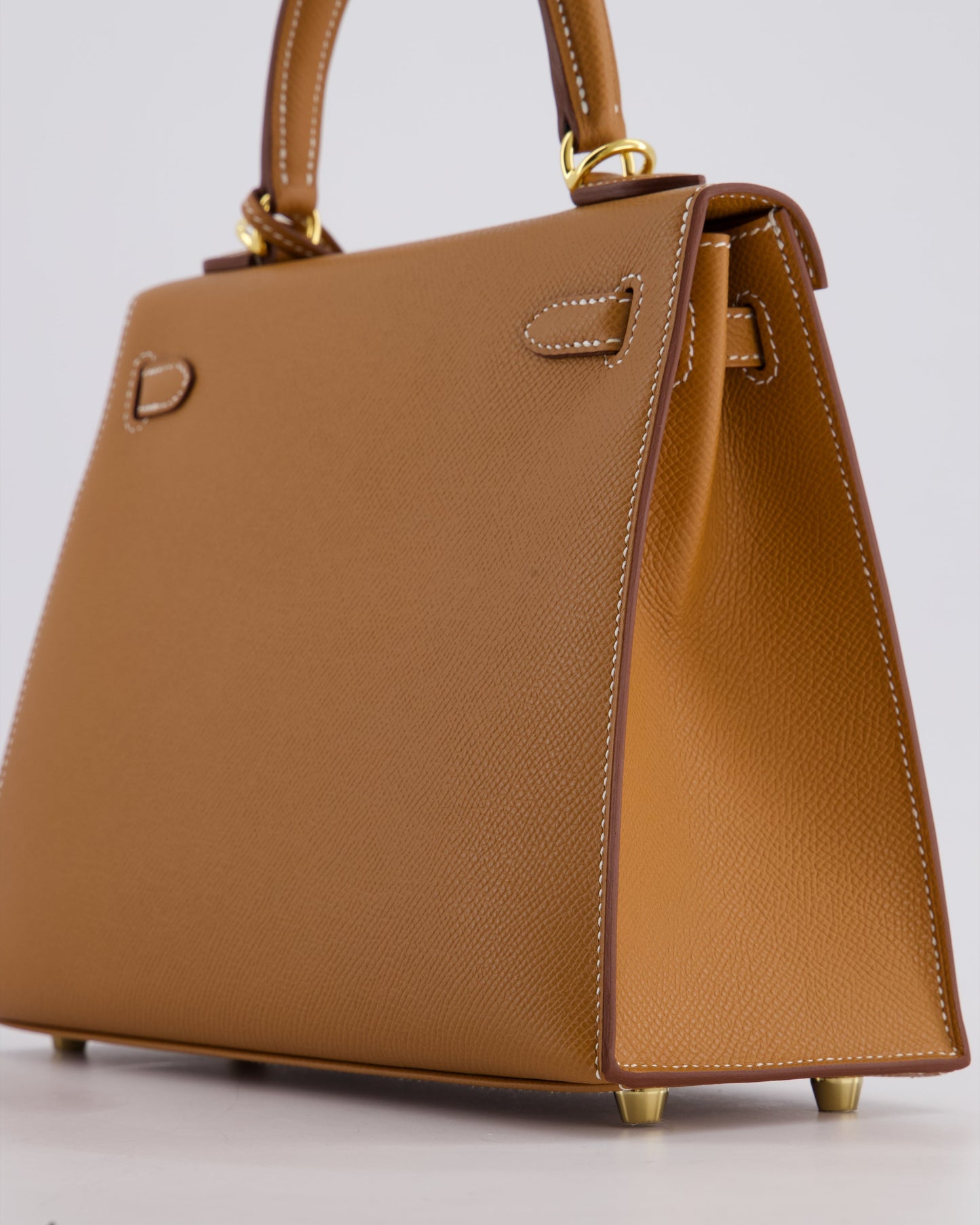 Hermes Kelly 25 Sellier Bag in Gold Epsom Leather with Gold Hardware