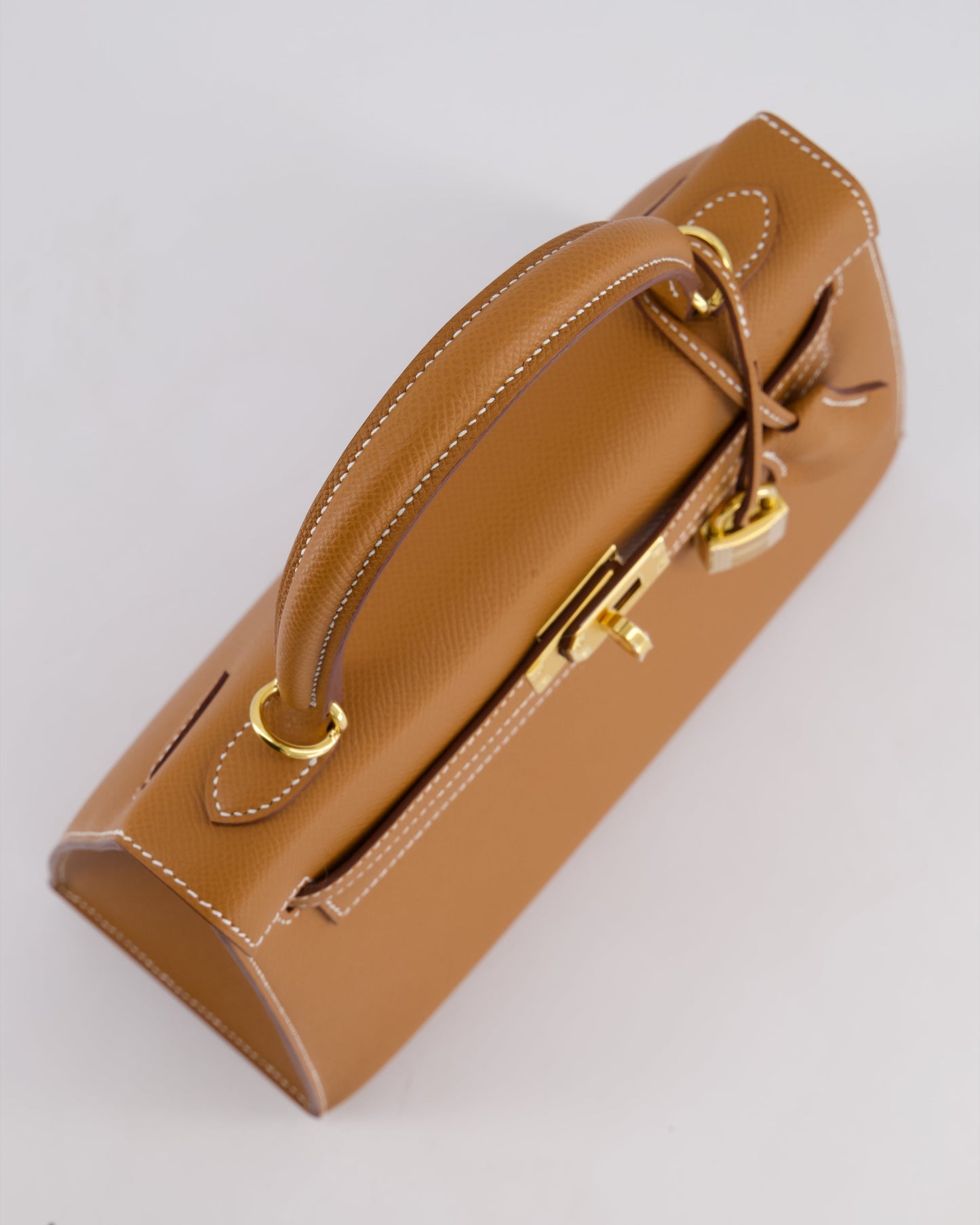 Hermes Kelly 25 Sellier Bag in Gold Epsom Leather with Gold Hardware
