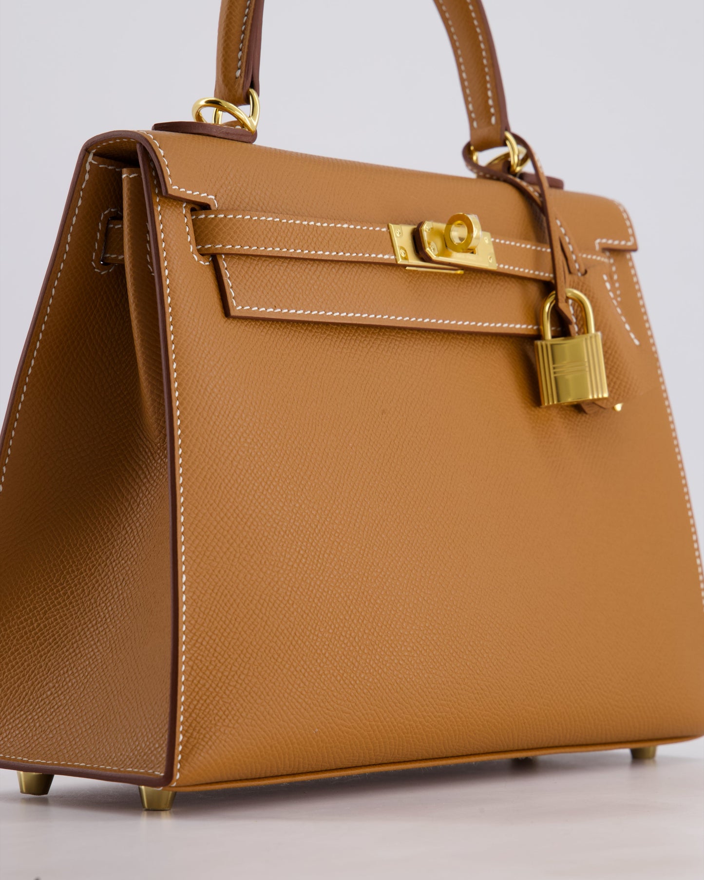 Hermes Kelly 25 Sellier Bag in Gold Epsom Leather with Gold Hardware