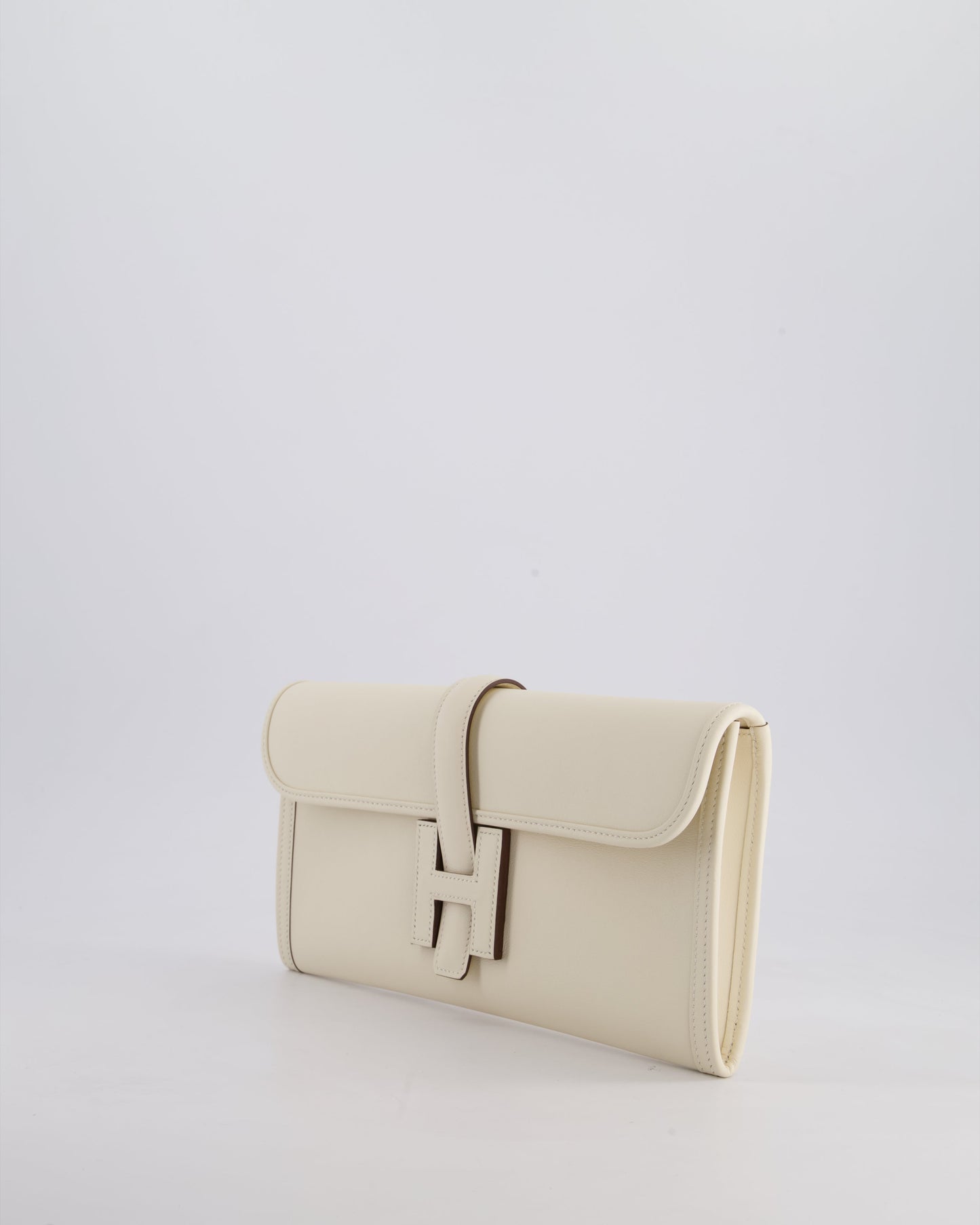 Hermes Jige Elan 29cm Clutch Bag in Nata Evercolour Leather