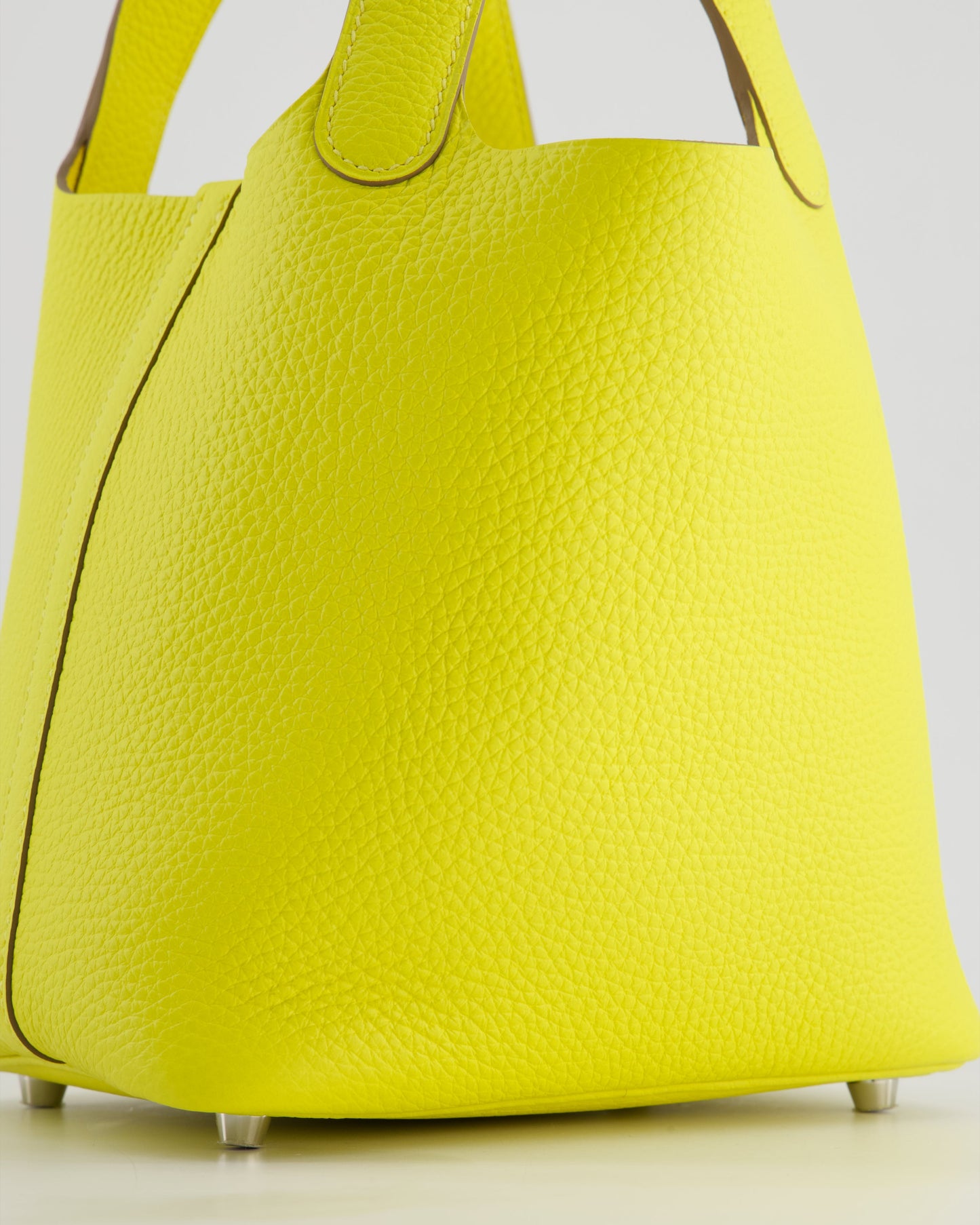 Hermes Picotin Lock Bag 18cm in Lime Clemence Leather with Palladium Hardware