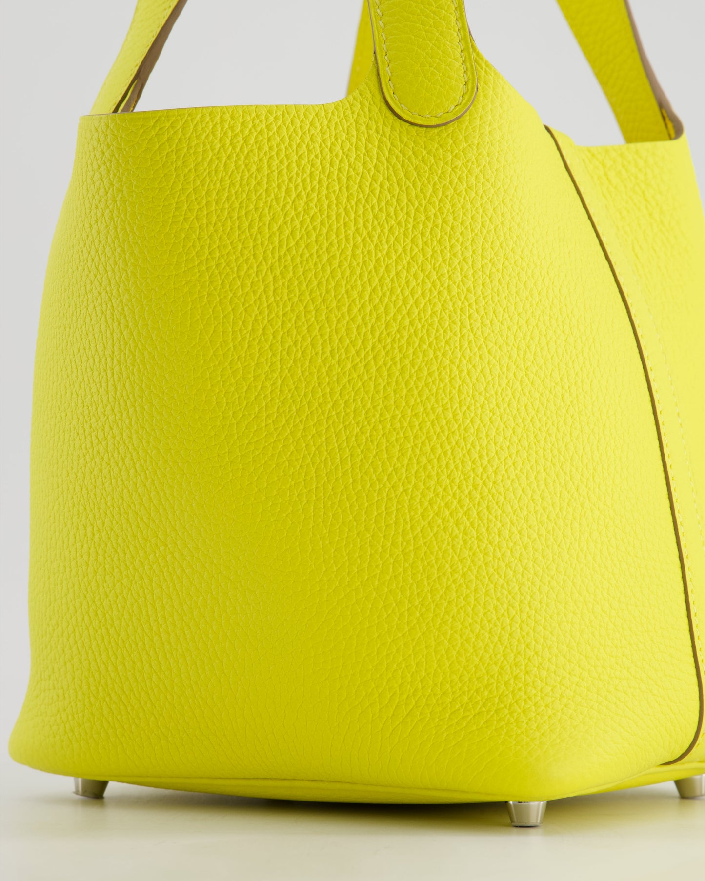 Hermes Picotin Lock Bag 18cm in Lime Clemence Leather with Palladium Hardware