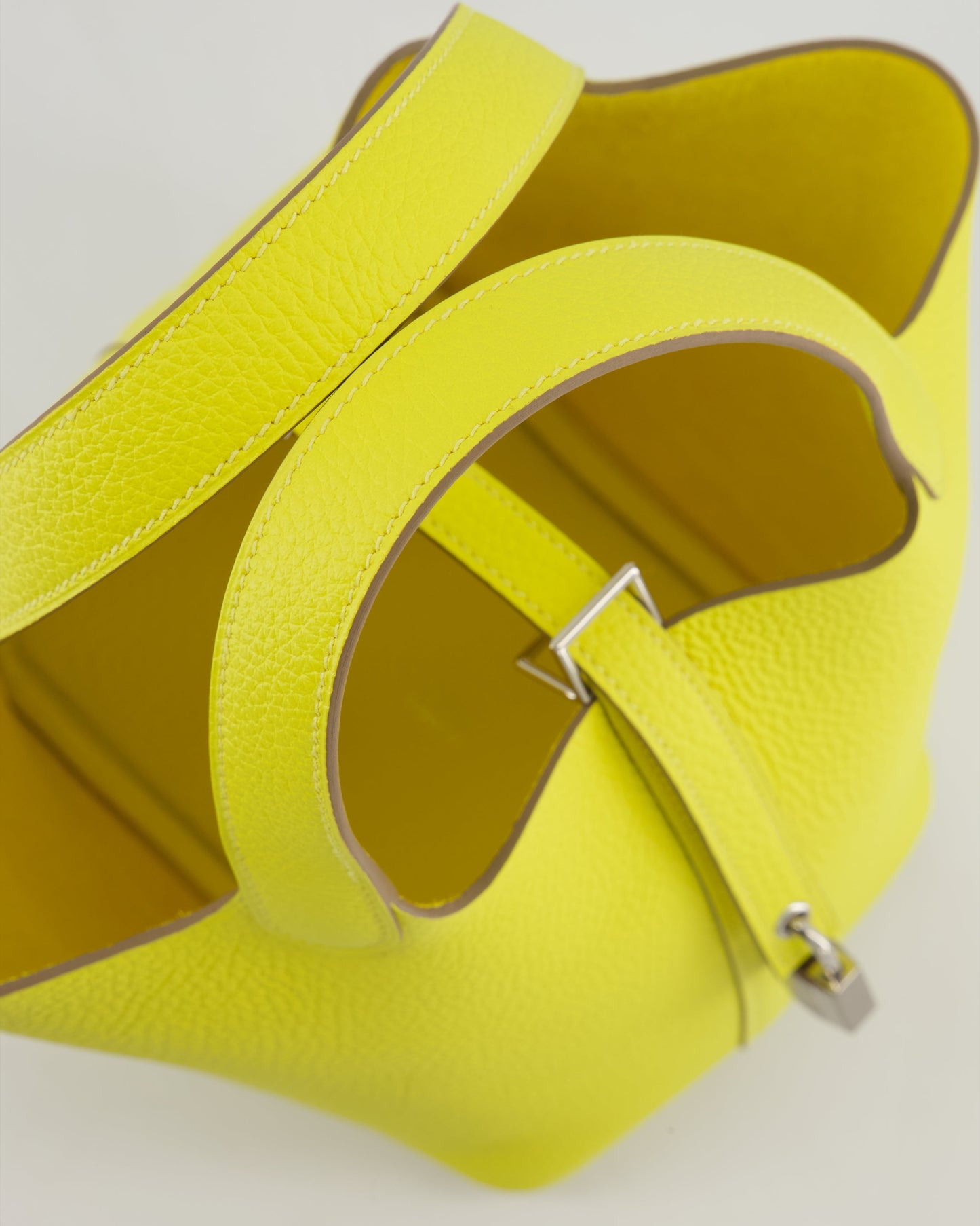 Hermes Picotin Lock Bag 18cm in Lime Clemence Leather with Palladium Hardware