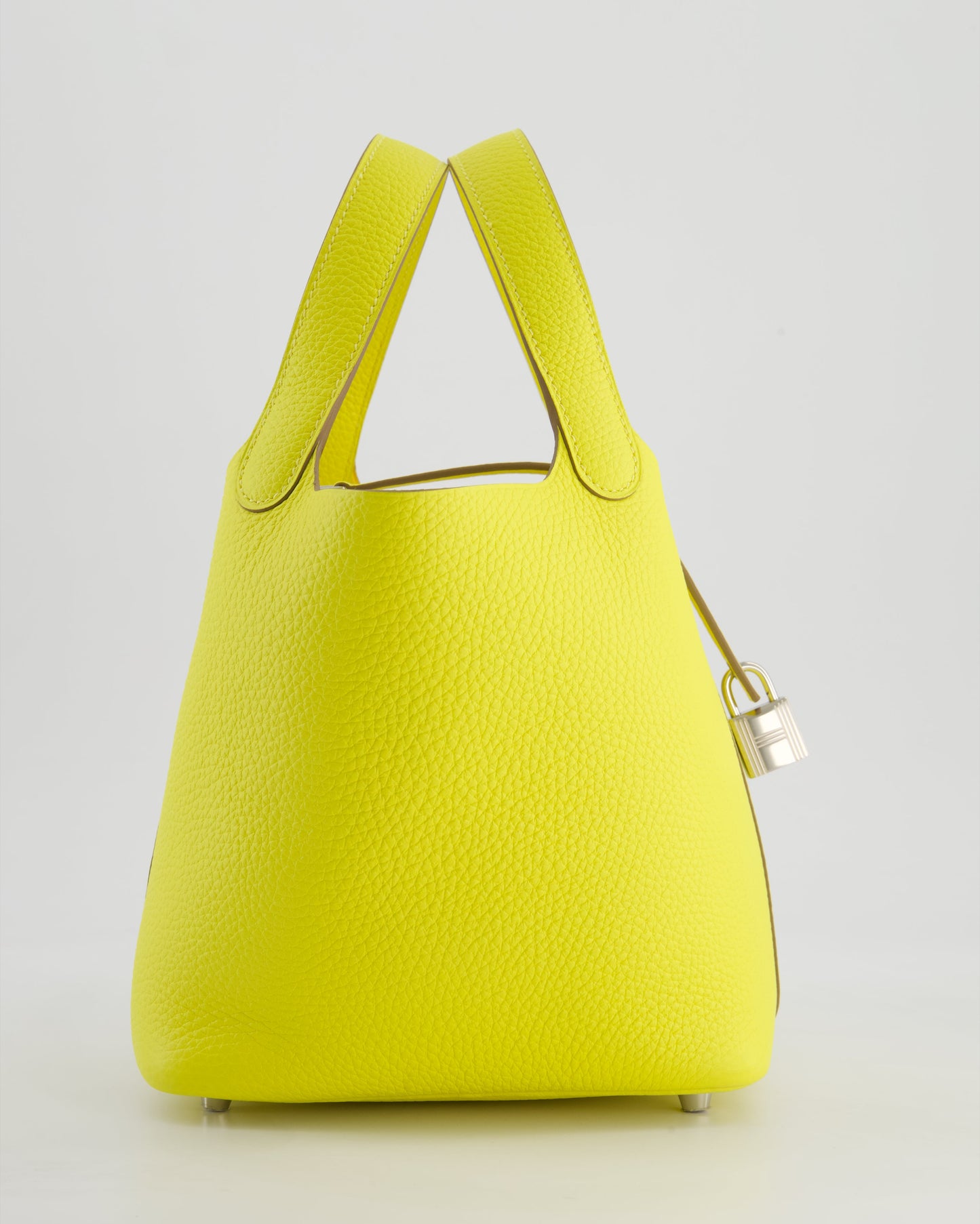 Hermes Picotin Lock Bag 18cm in Lime Clemence Leather with Palladium Hardware
