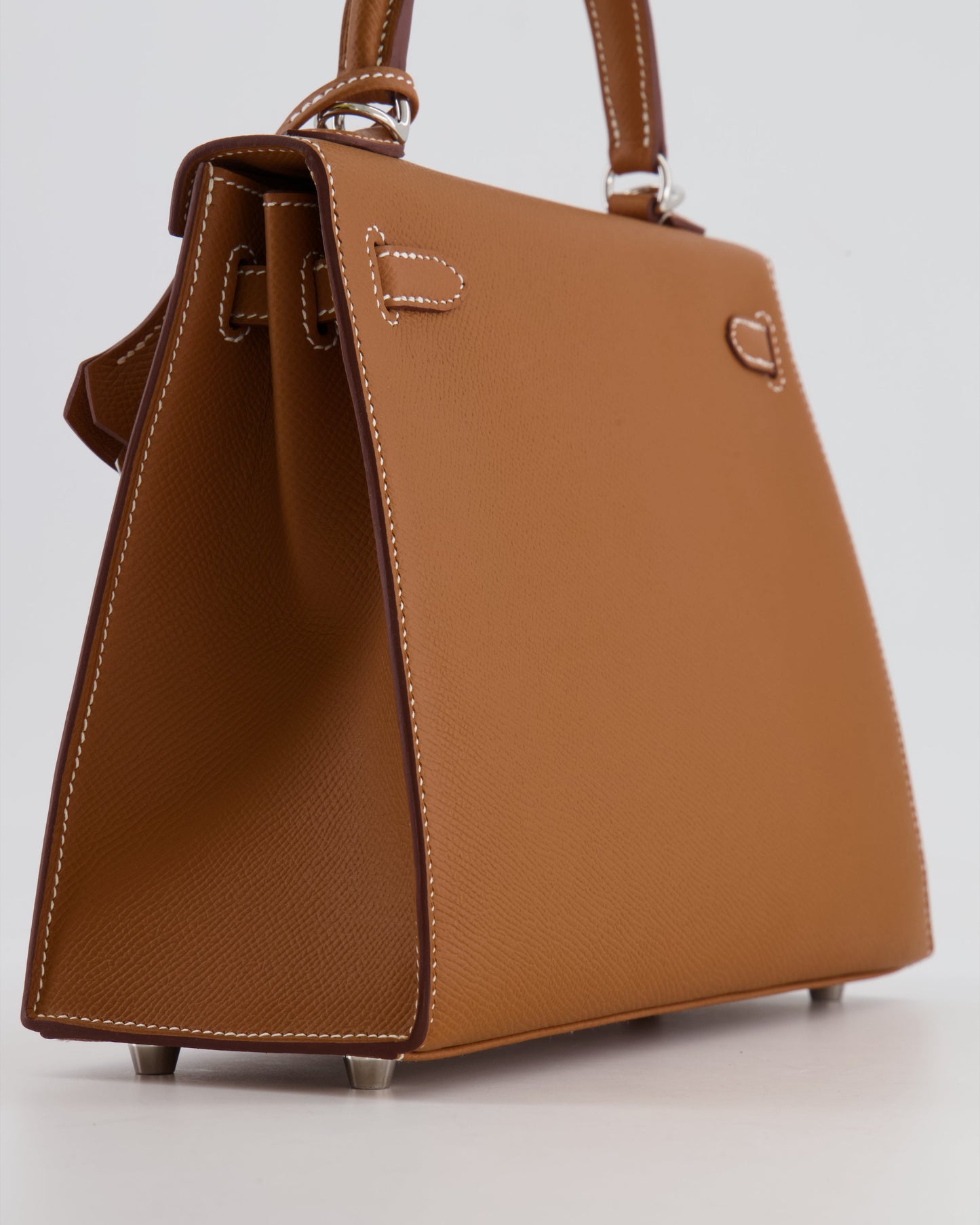 Hermes Kelly 25 Sellier Bag in Gold Epsom Leather with Palladium Hardware