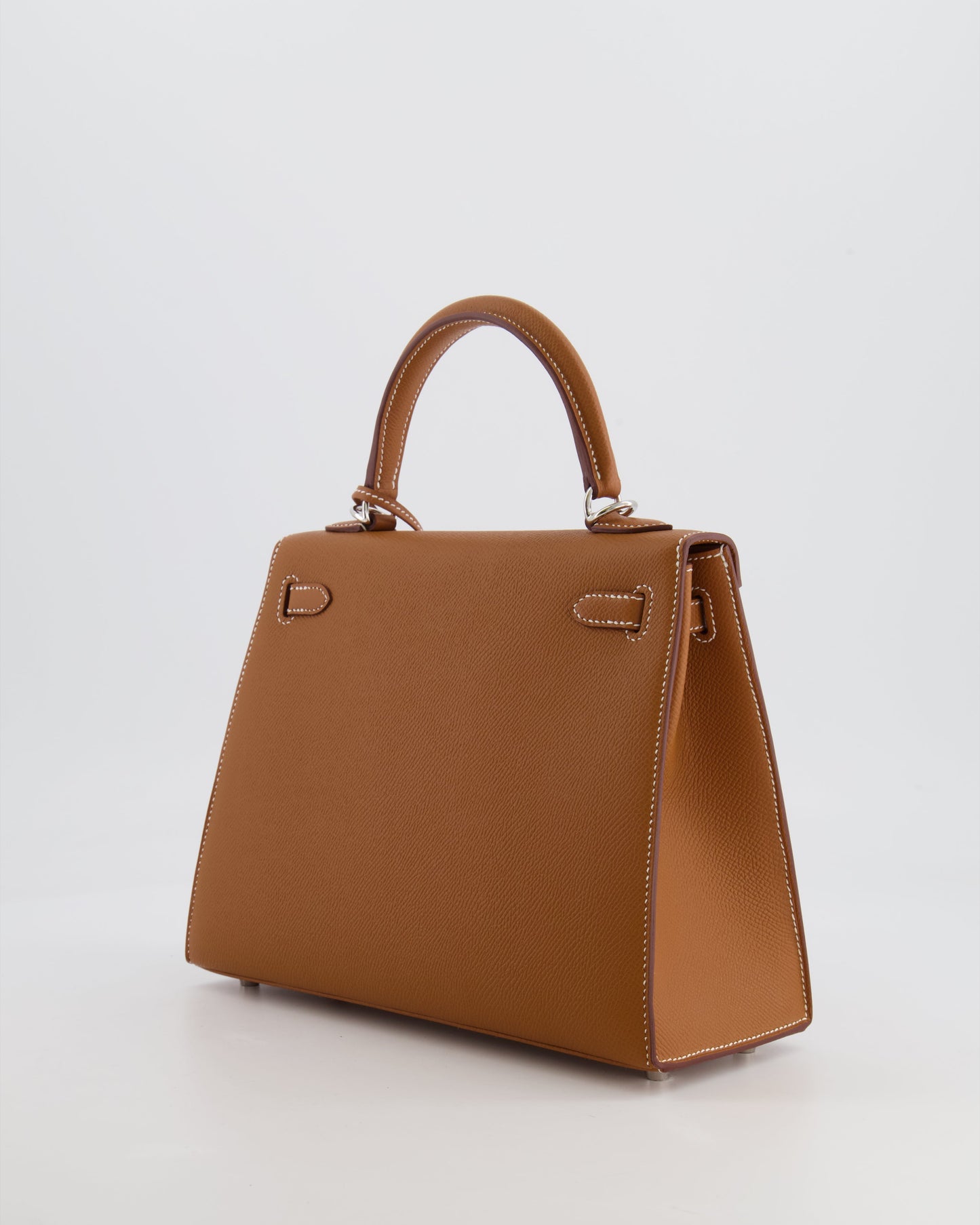 Hermes Kelly 25 Sellier Bag in Gold Epsom Leather with Palladium Hardware