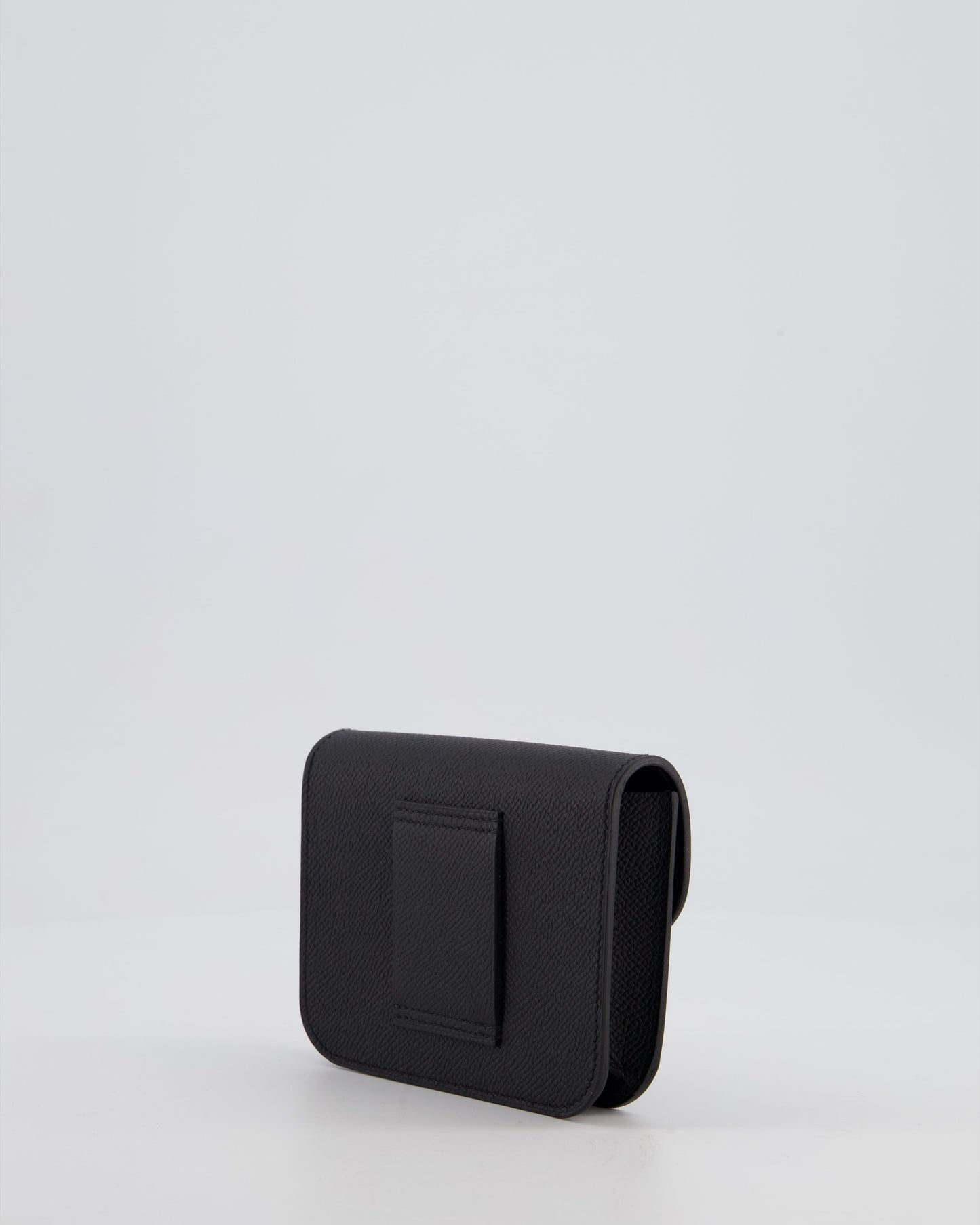 Hermes Constance Slim Belt Wallet Bag in Black Epsom Leather with Pocket and Gold Hardware