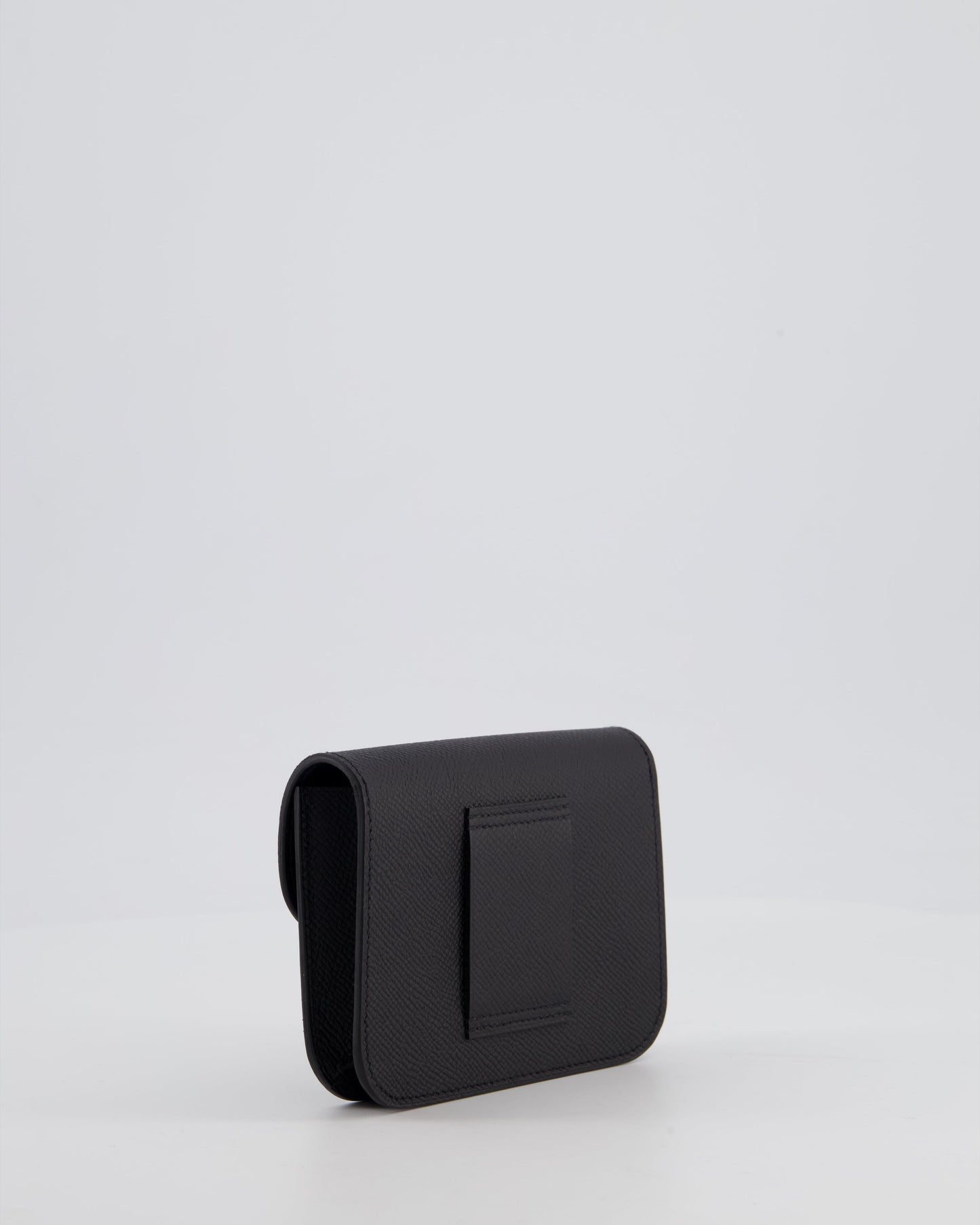 Hermes Constance Slim Belt Wallet Bag in Black Epsom Leather with Pocket and Gold Hardware