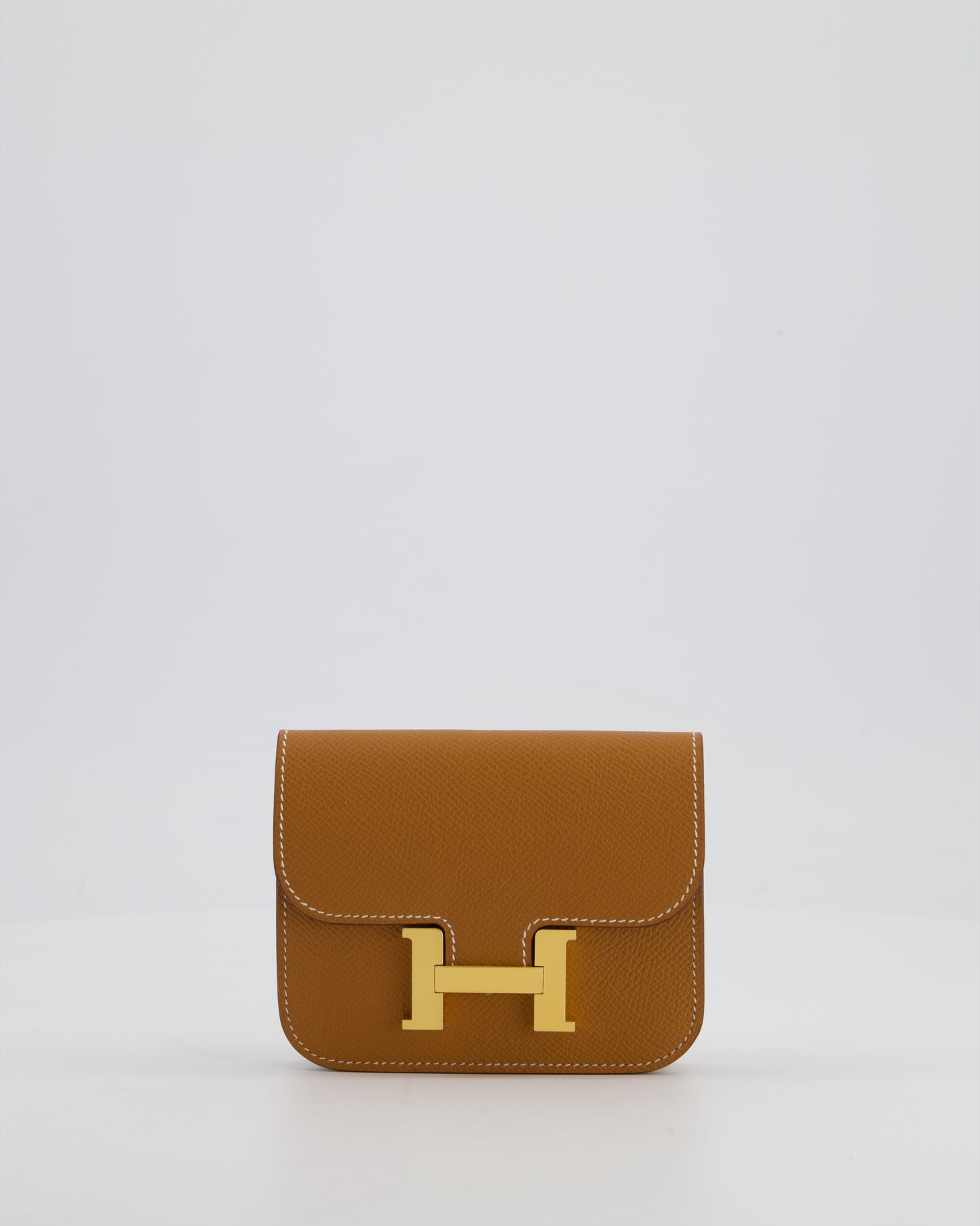 Hermes Constance Slim Belt Wallet Bag in Gold Epsom Leather with Pocket and Gold Hardware
