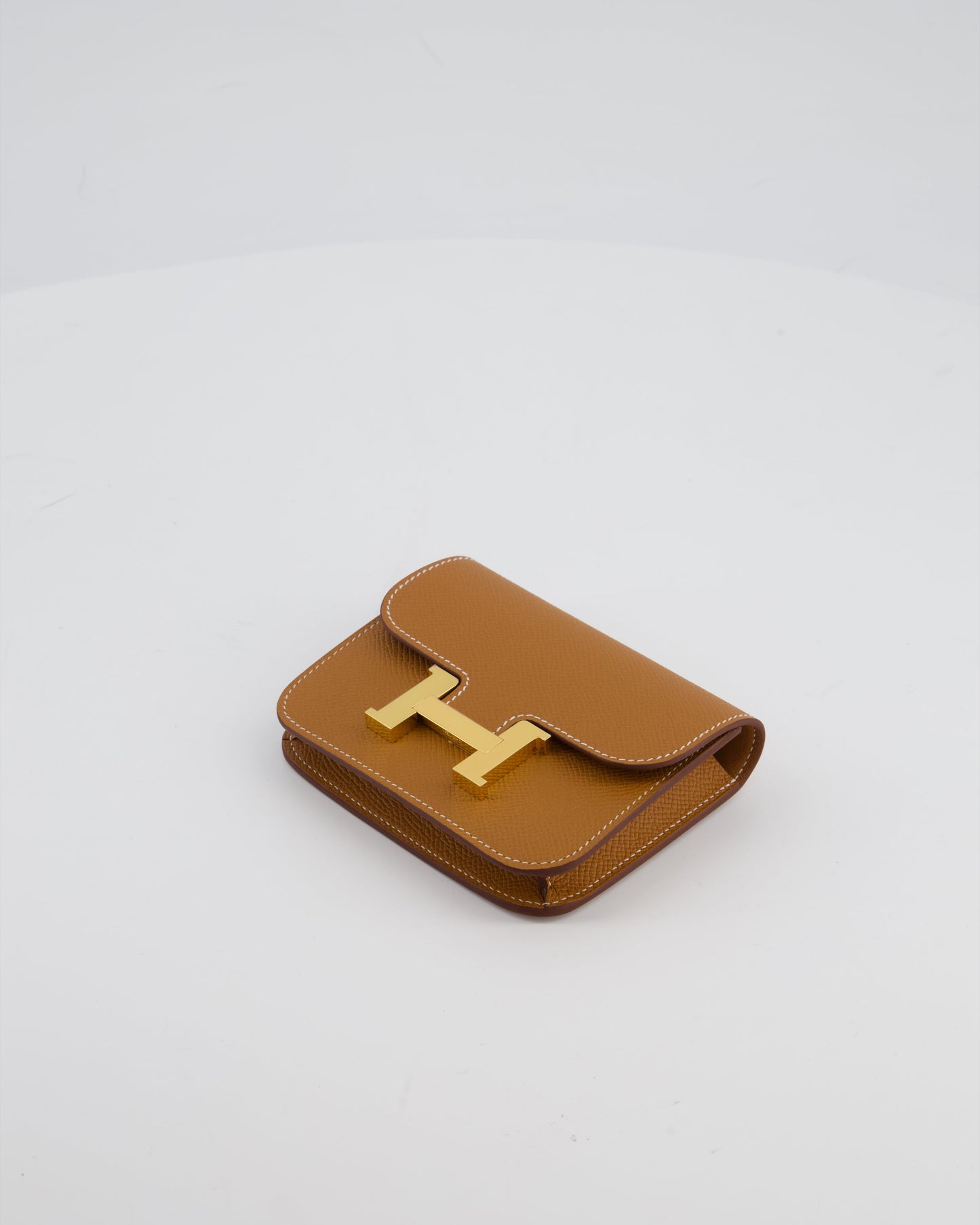 Hermes Constance Slim Belt Wallet Bag in Gold Epsom Leather with Pocket and Gold Hardware
