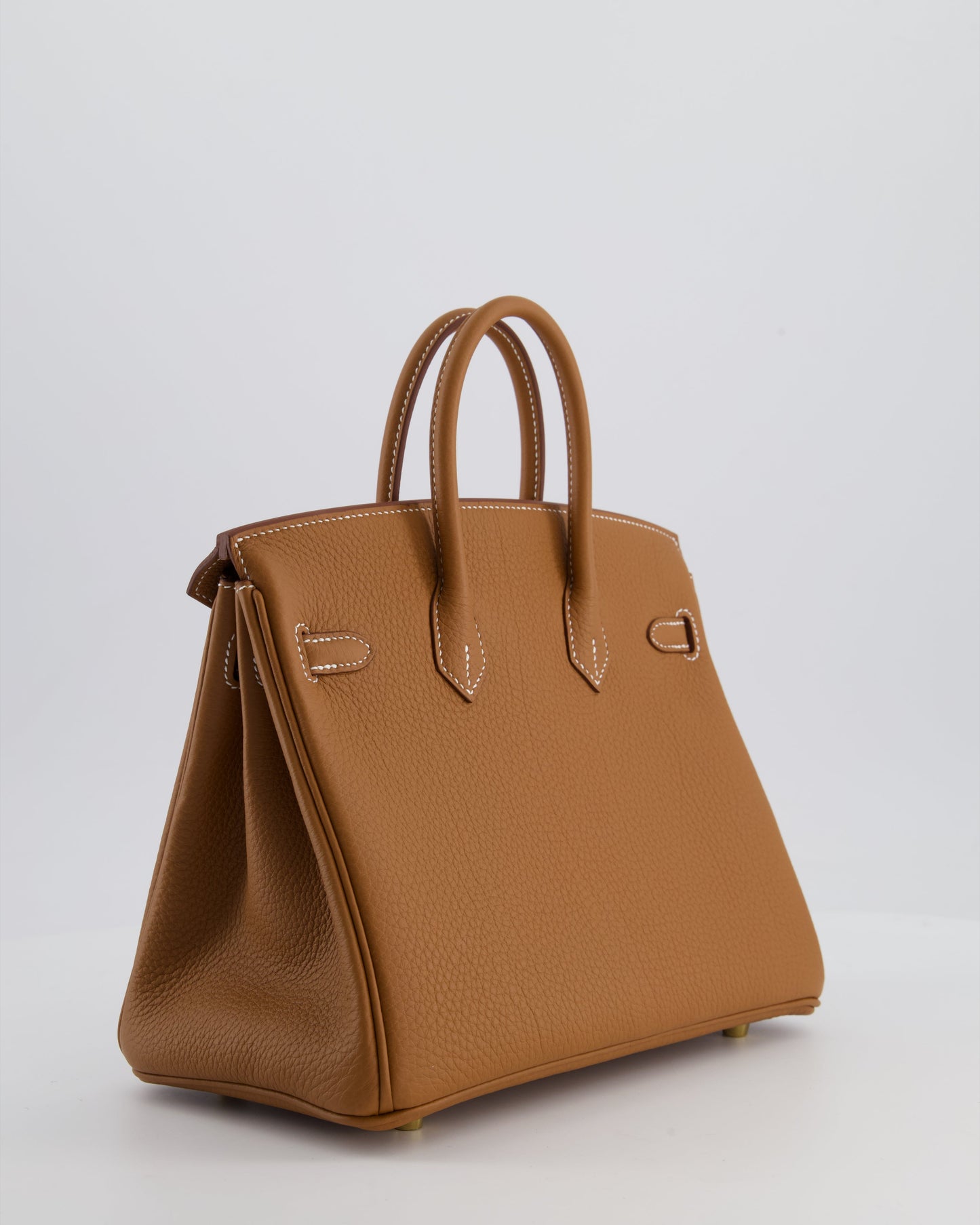 Hermes Birkin 25 Retourne Bag in Gold Togo Leather with Gold Hardware