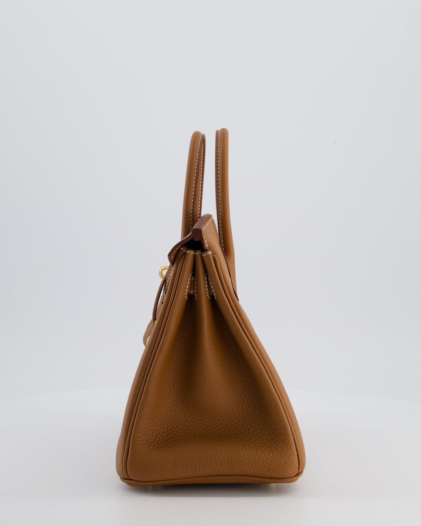 Hermes Birkin 25 Retourne Bag in Gold Togo Leather with Gold Hardware