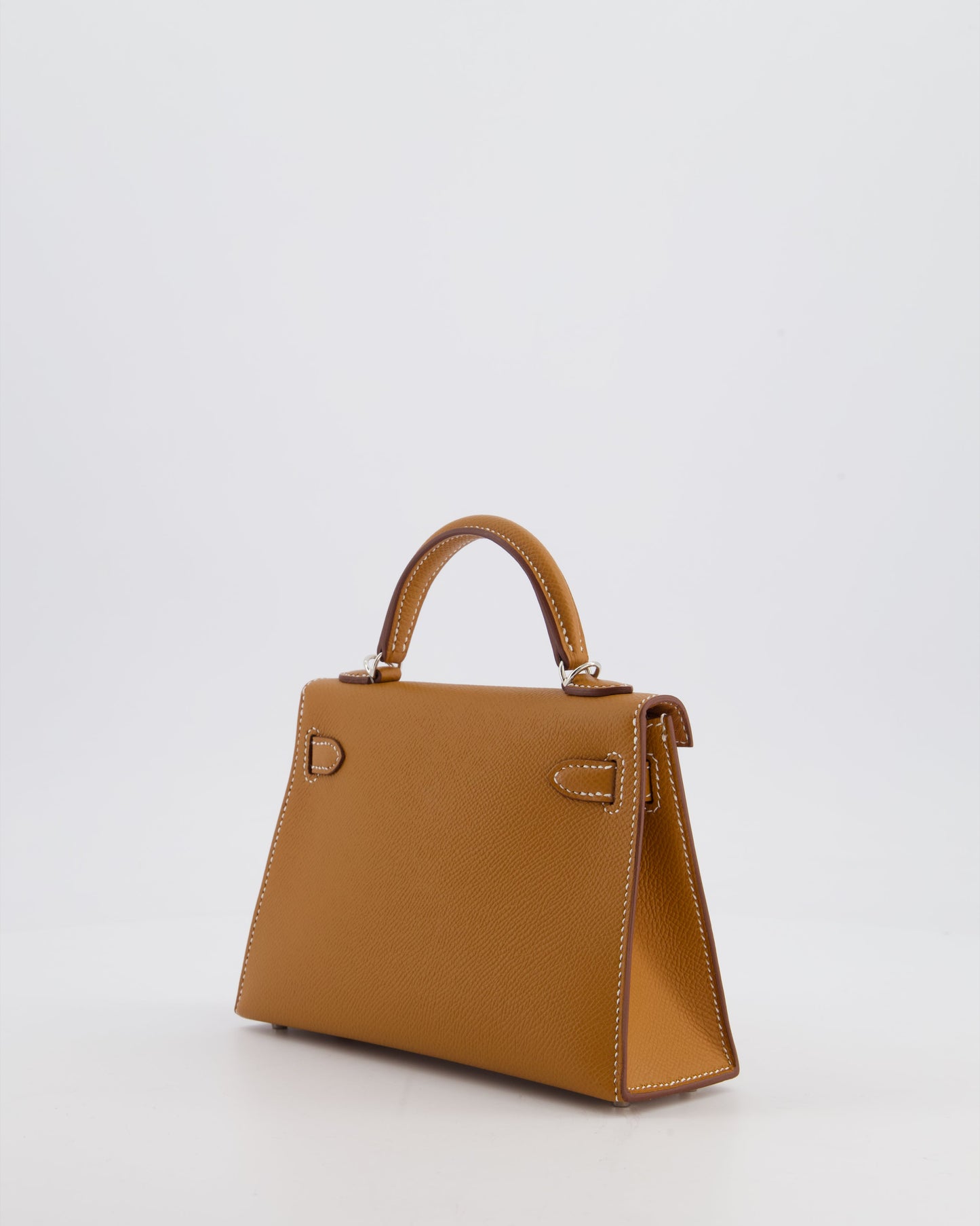 Hermes Mini Kelly II 20 Bag in Gold Epsom Leather with Palladium Hardware