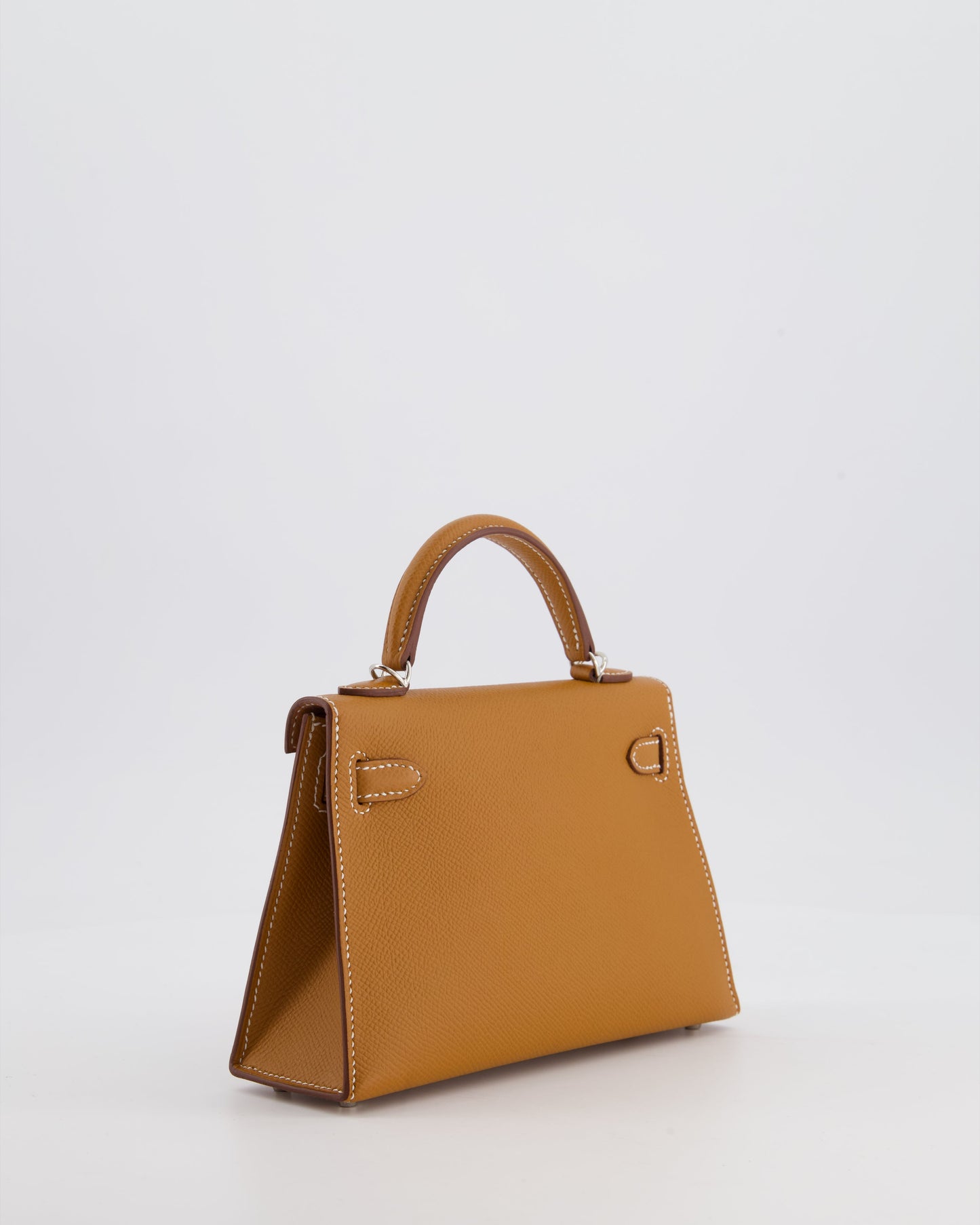 Hermes Mini Kelly II 20 Bag in Gold Epsom Leather with Palladium Hardware