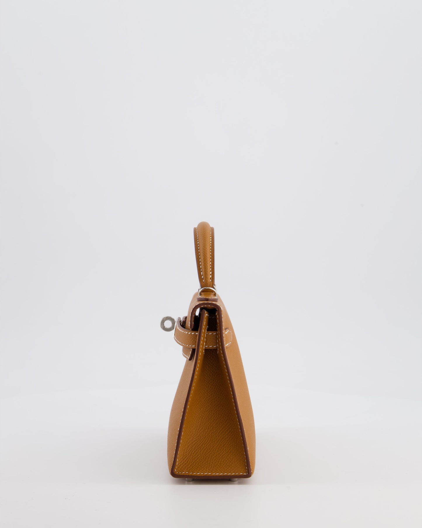 Hermes Mini Kelly II 20 Bag in Gold Epsom Leather with Palladium Hardware