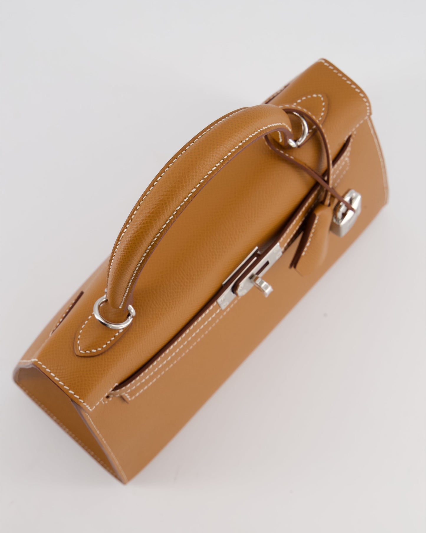 Hermes Kelly 25 Sellier Bag in Gold Epsom Leather with Palladium Hardware