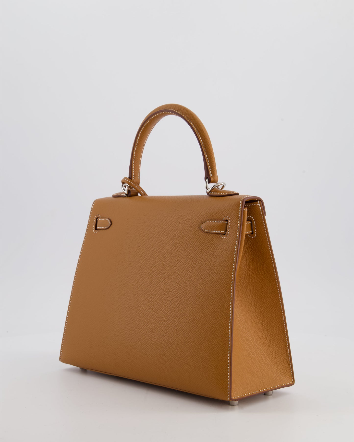 Hermes Kelly 25 Sellier Bag in Gold Epsom Leather with Palladium Hardware