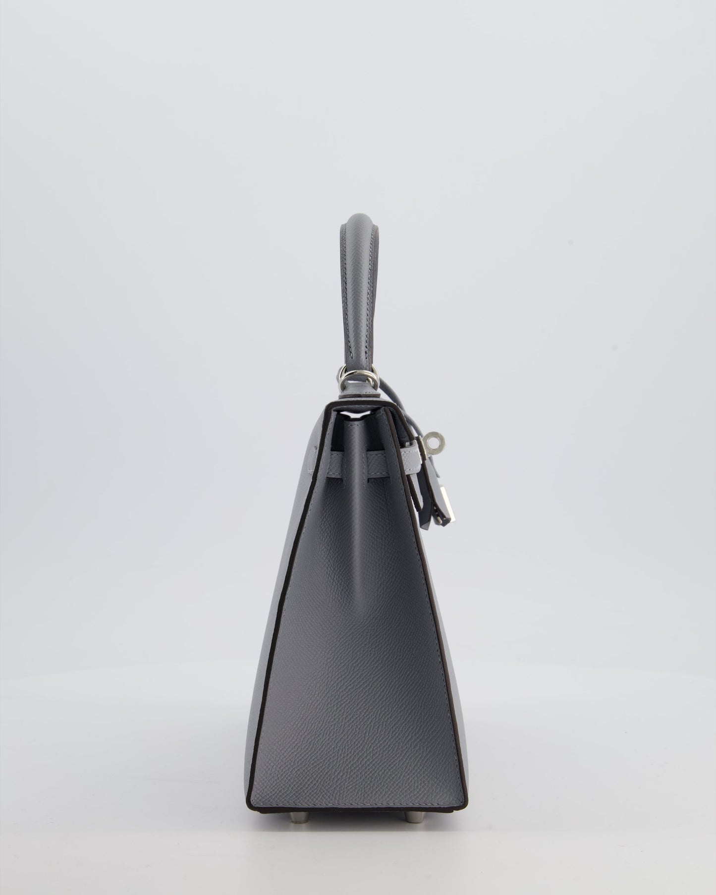 Hermes Kelly 25 Sellier Bag in Gris Pantin Epsom Leather with Palladium Hardware