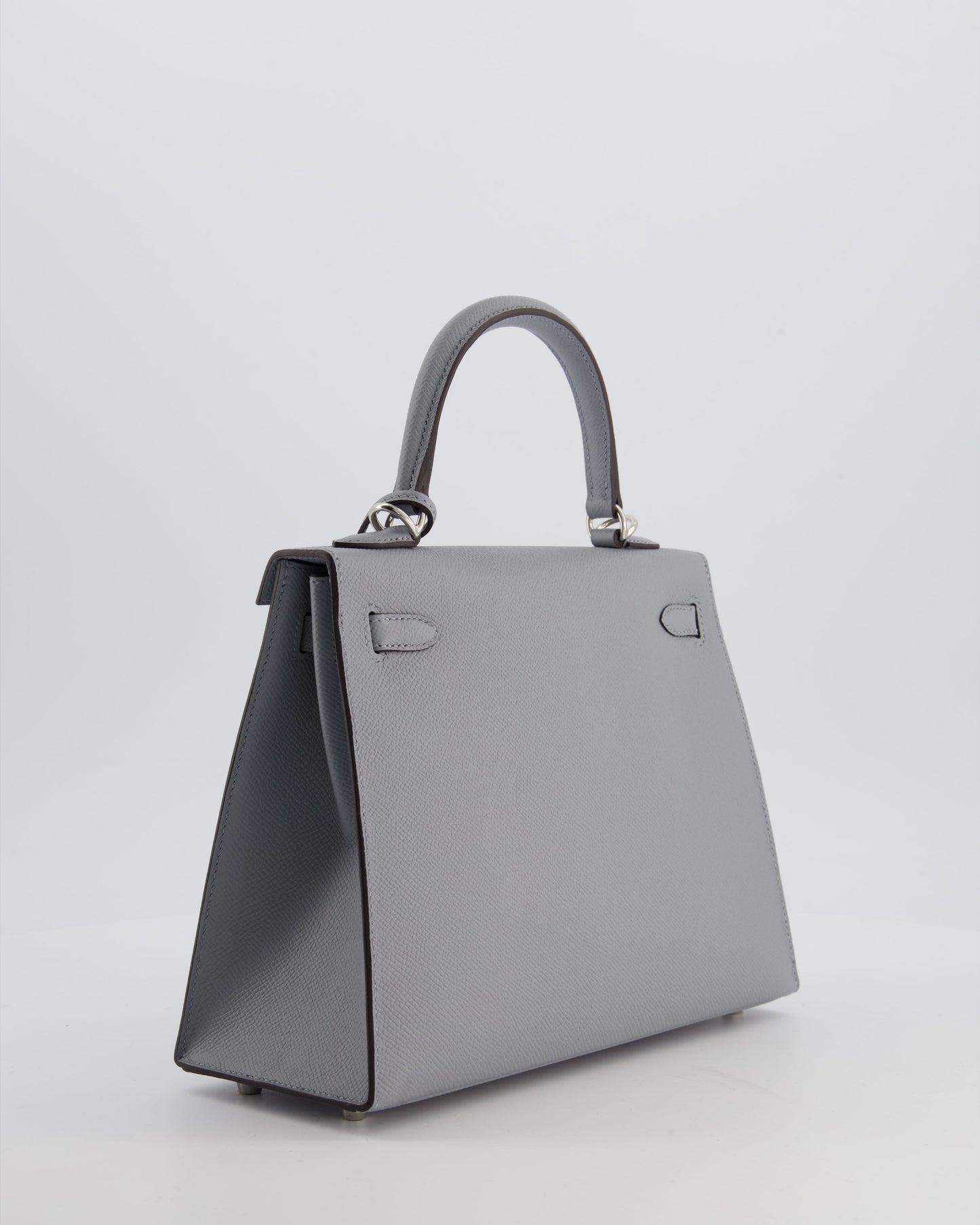 Hermes Kelly 25 Sellier Bag in Gris Pantin Epsom Leather with Palladium Hardware