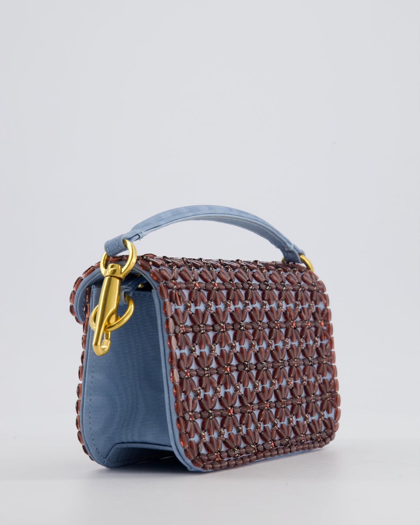 Valentino Multi Small Embroidered Loco Shoulder Bag with Gold tone Hardware