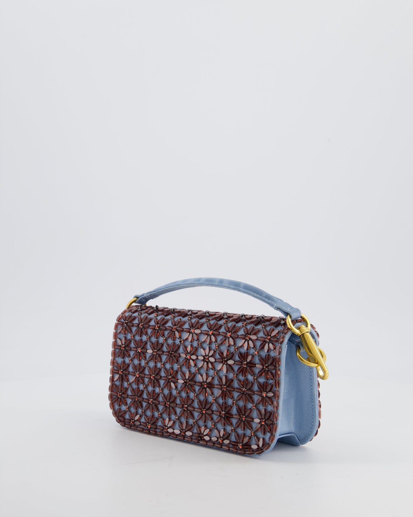 Valentino Multi Small Embroidered Loco Shoulder Bag with Gold tone Hardware