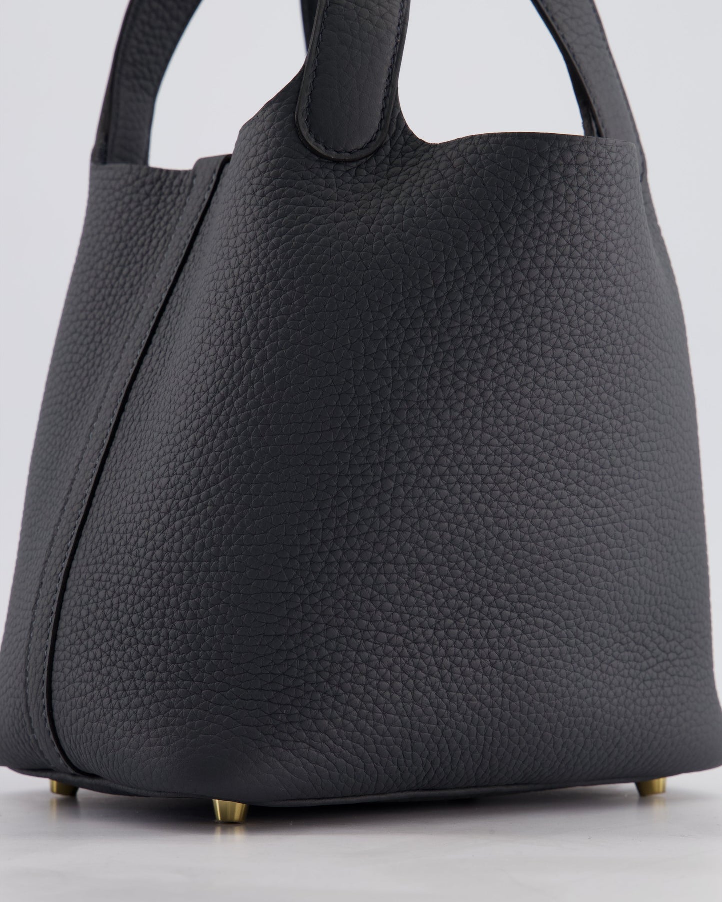 *HOT* Hermes Picotin Lock 18 Bag in Gris Misty Clemence Leather with Permabrass Hardware