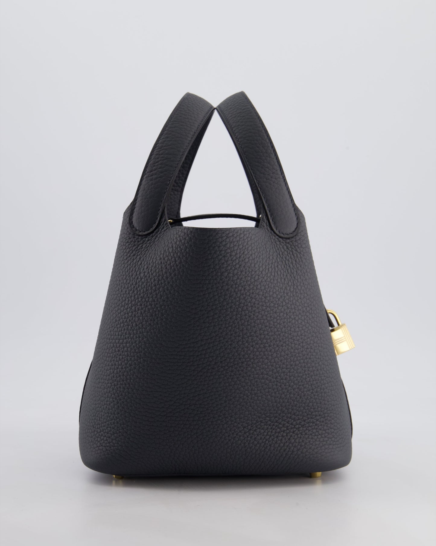 *HOT* Hermes Picotin Lock 18 Bag in Gris Misty Clemence Leather with Permabrass Hardware