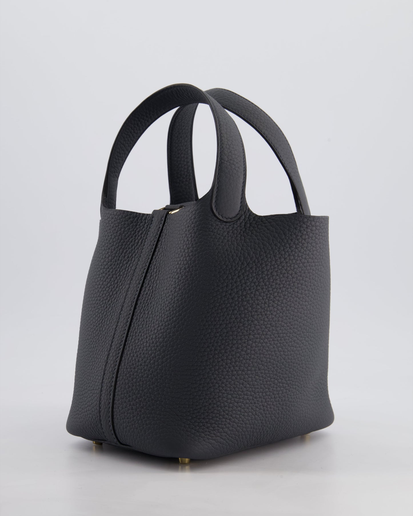 *HOT* Hermes Picotin Lock 18 Bag in Gris Misty Clemence Leather with Permabrass Hardware