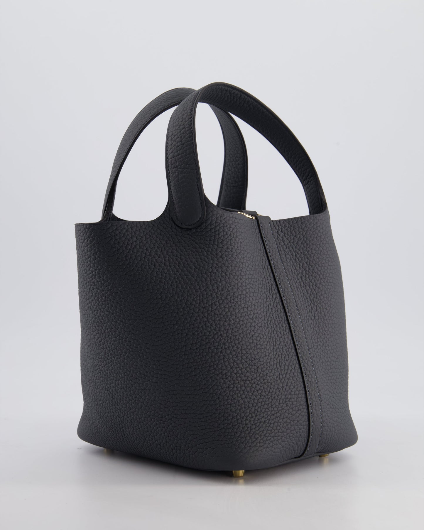 *HOT* Hermes Picotin Lock 18 Bag in Gris Misty Clemence Leather with Permabrass Hardware