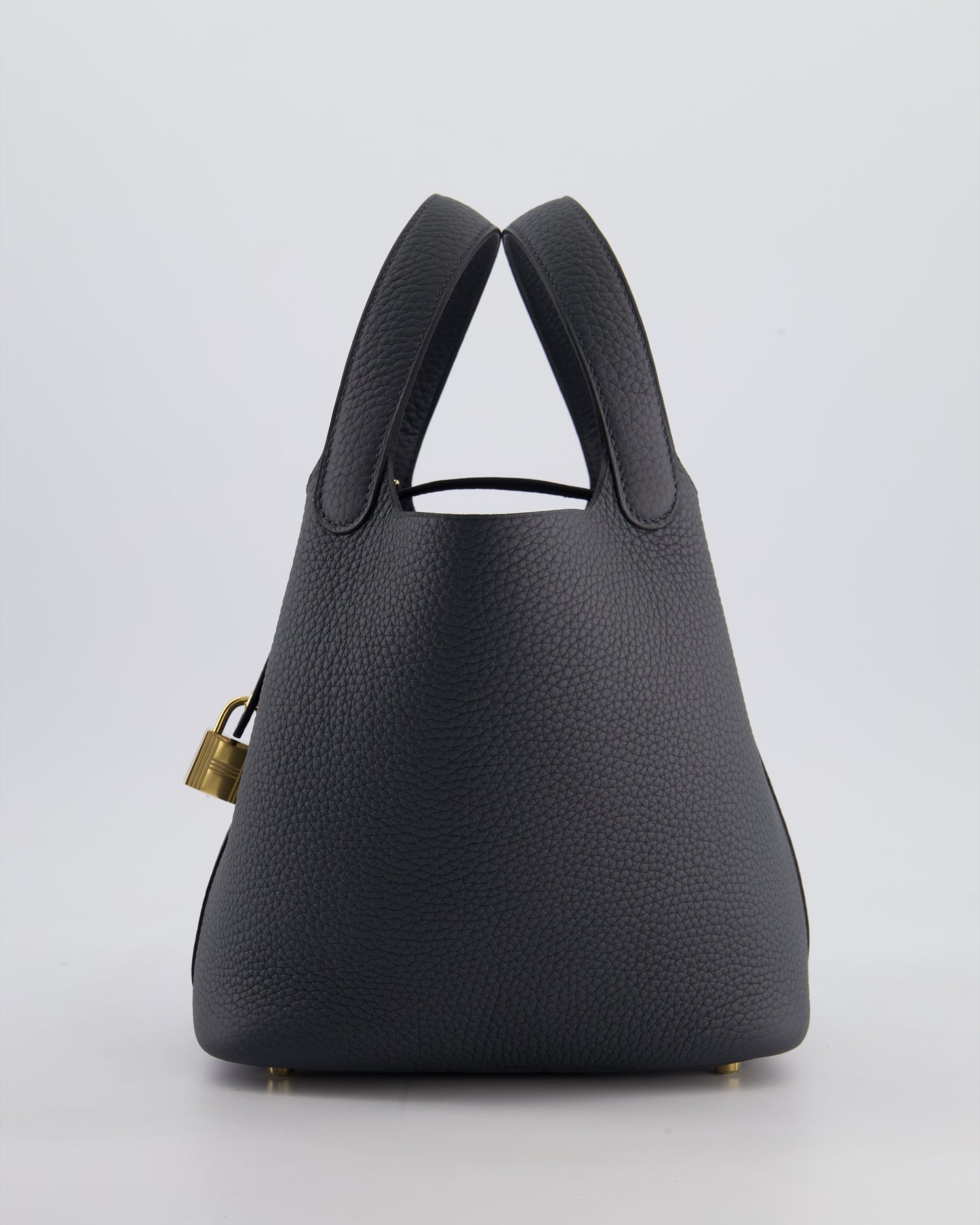 *HOT* Hermes Picotin Lock 18 Bag in Gris Misty Clemence Leather with Permabrass Hardware