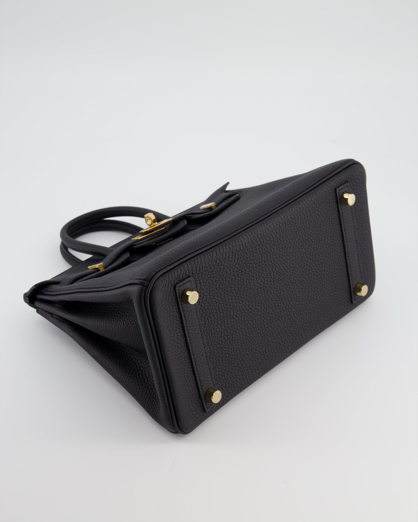 *RARE* Hermes Birkin 25 Retourne Bag in Noir Togo Leather with Gold Hardware