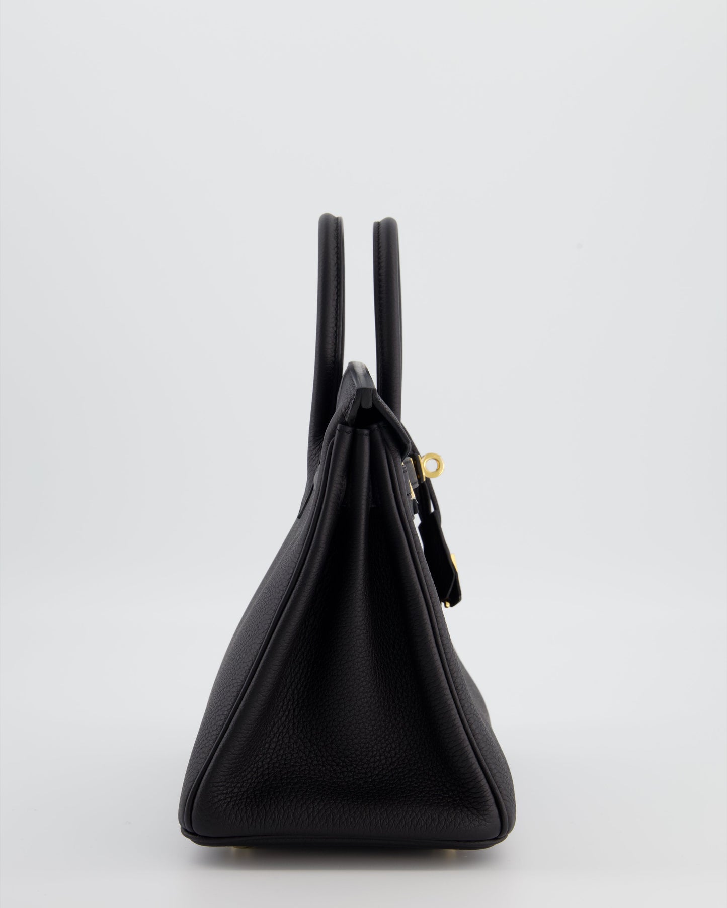 *RARE* Hermes Birkin 25 Retourne Bag in Noir Togo Leather with Gold Hardware
