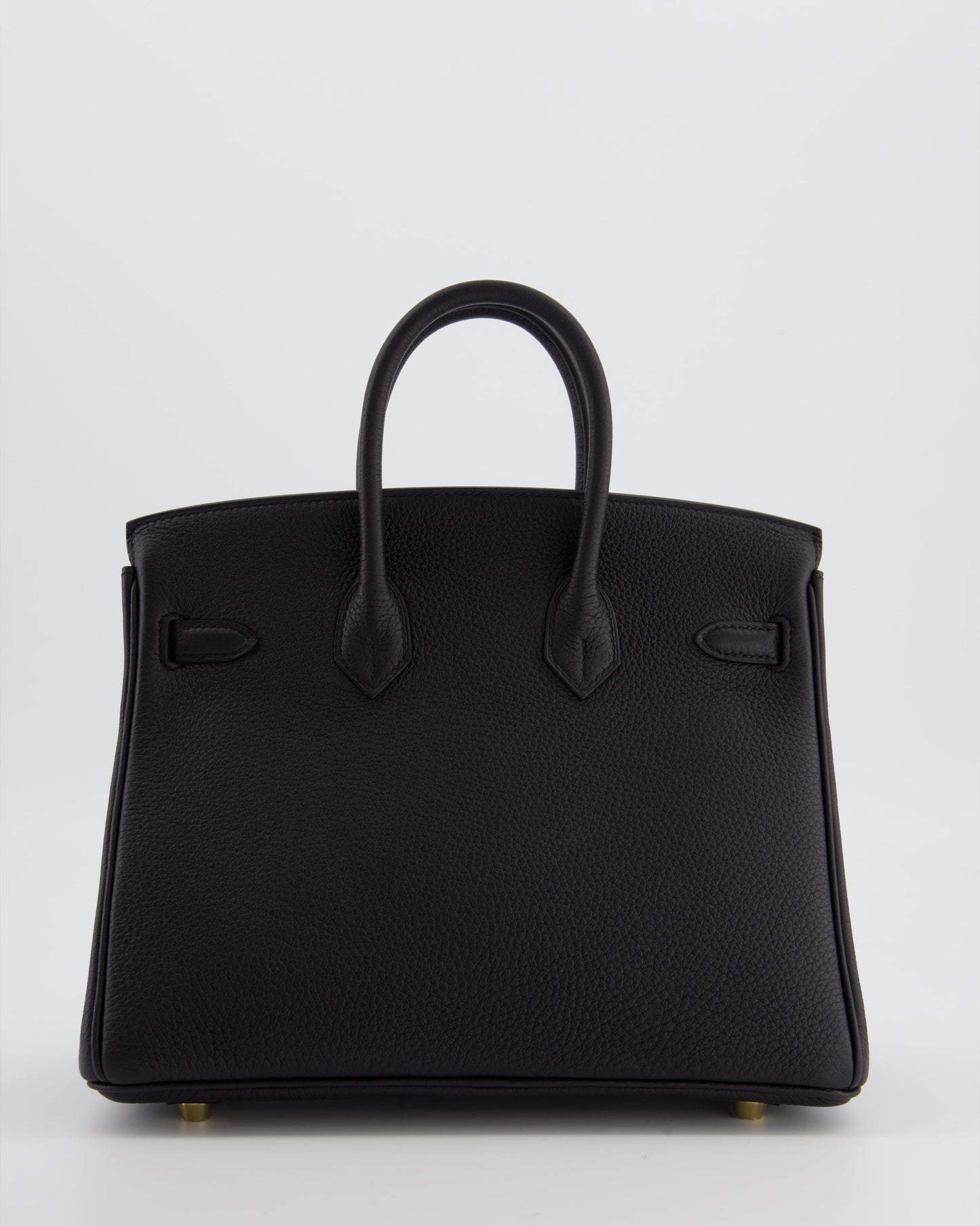 *RARE* Hermes Birkin 25 Retourne Bag in Noir Togo Leather with Gold Hardware