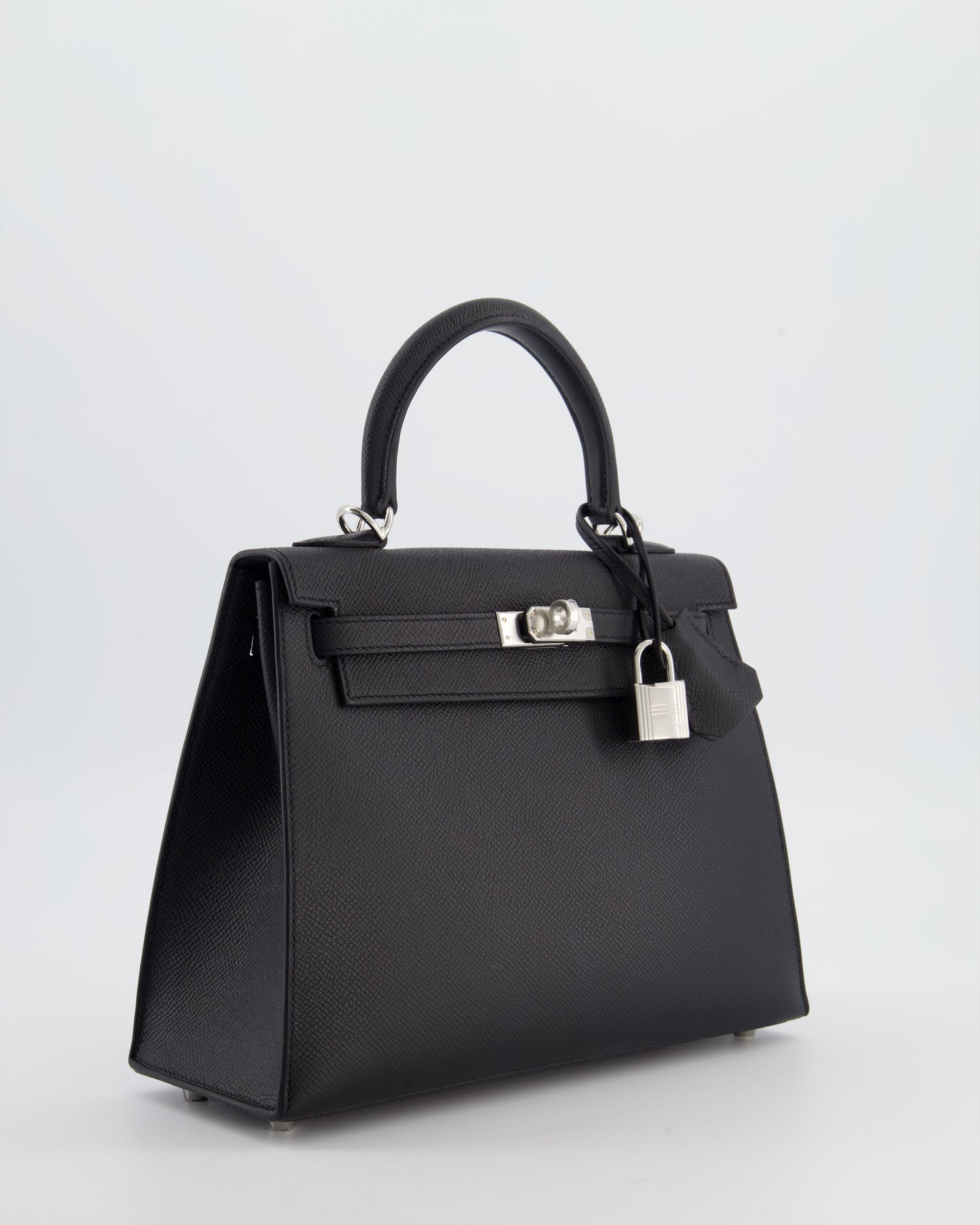 *RARE* Hermes Kelly 25 Sellier Bag in Noir Epsom Leather with Palladium Hardware
