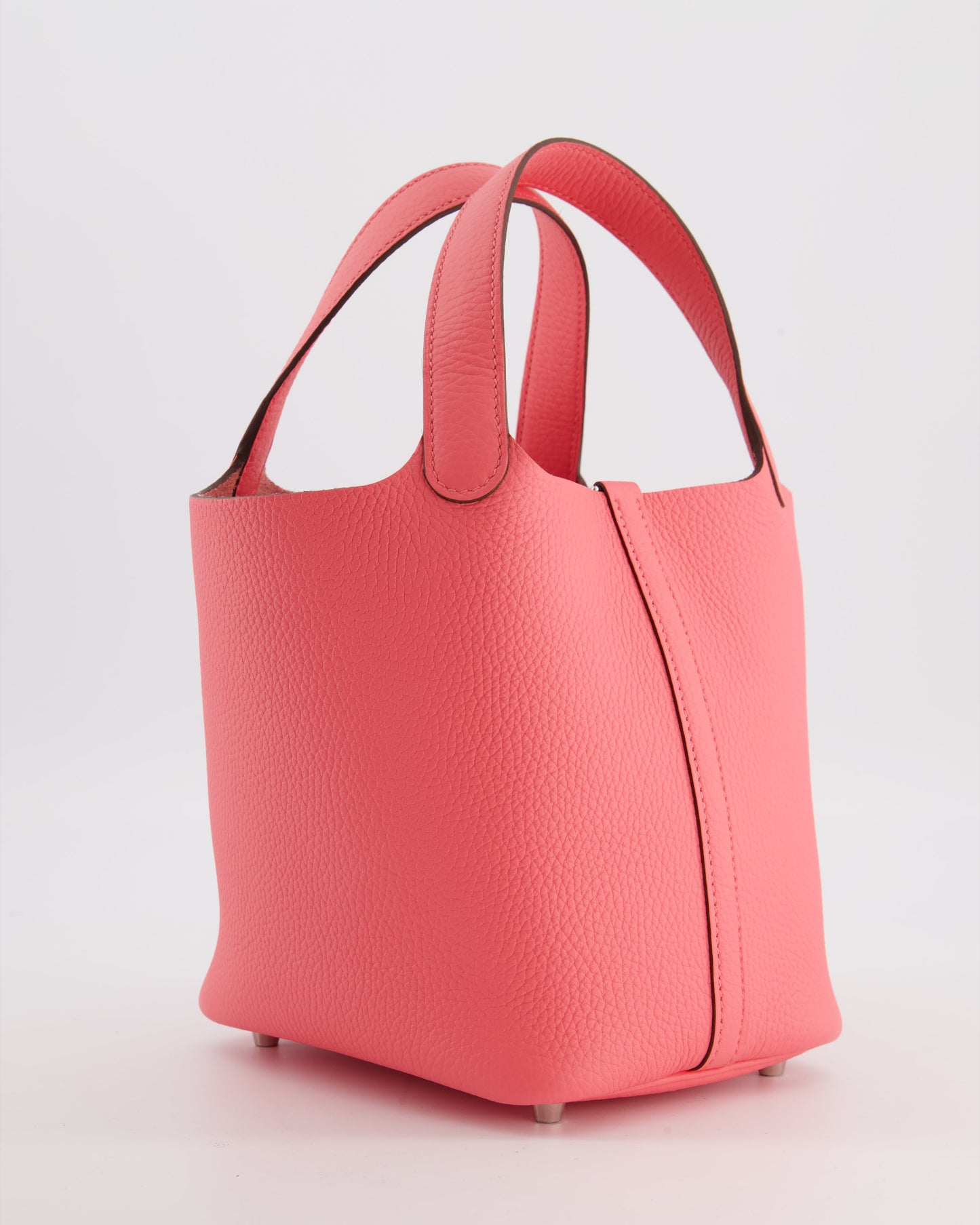 Hermes Picotin Lock 18 Bag in Rose Azalee Clemence Leather with Palladium Hardware