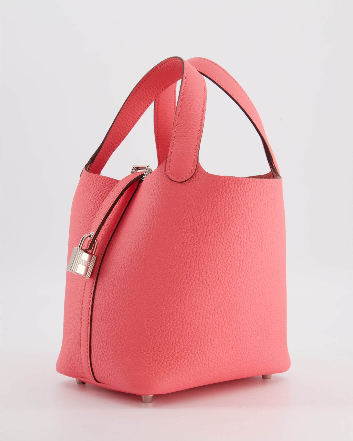 Hermes Picotin Lock 18 Bag in Rose Azalee Clemence Leather with Palladium Hardware