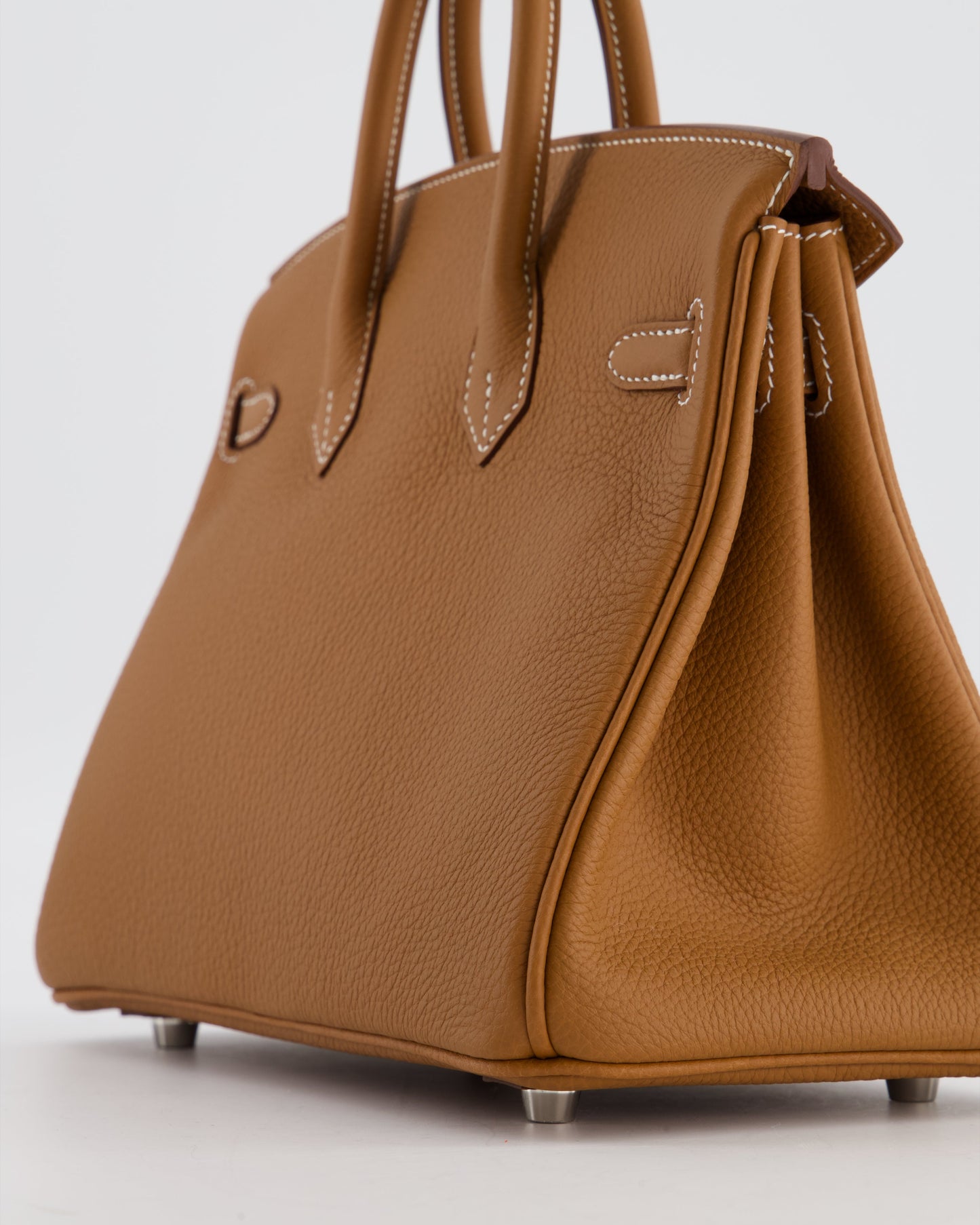 *HOT* Hermes Birkin 25 Retourne Bag in Gold Togo Leather with Palladium Hardware