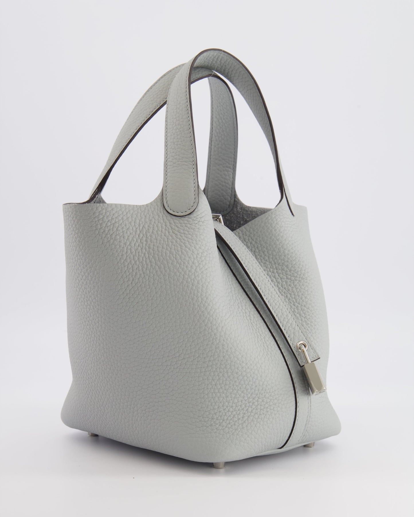 *HOT* Hermes Picotin Lock Bag 18cm in Bleu Glacier Clemence Leather with Palladium Hardware