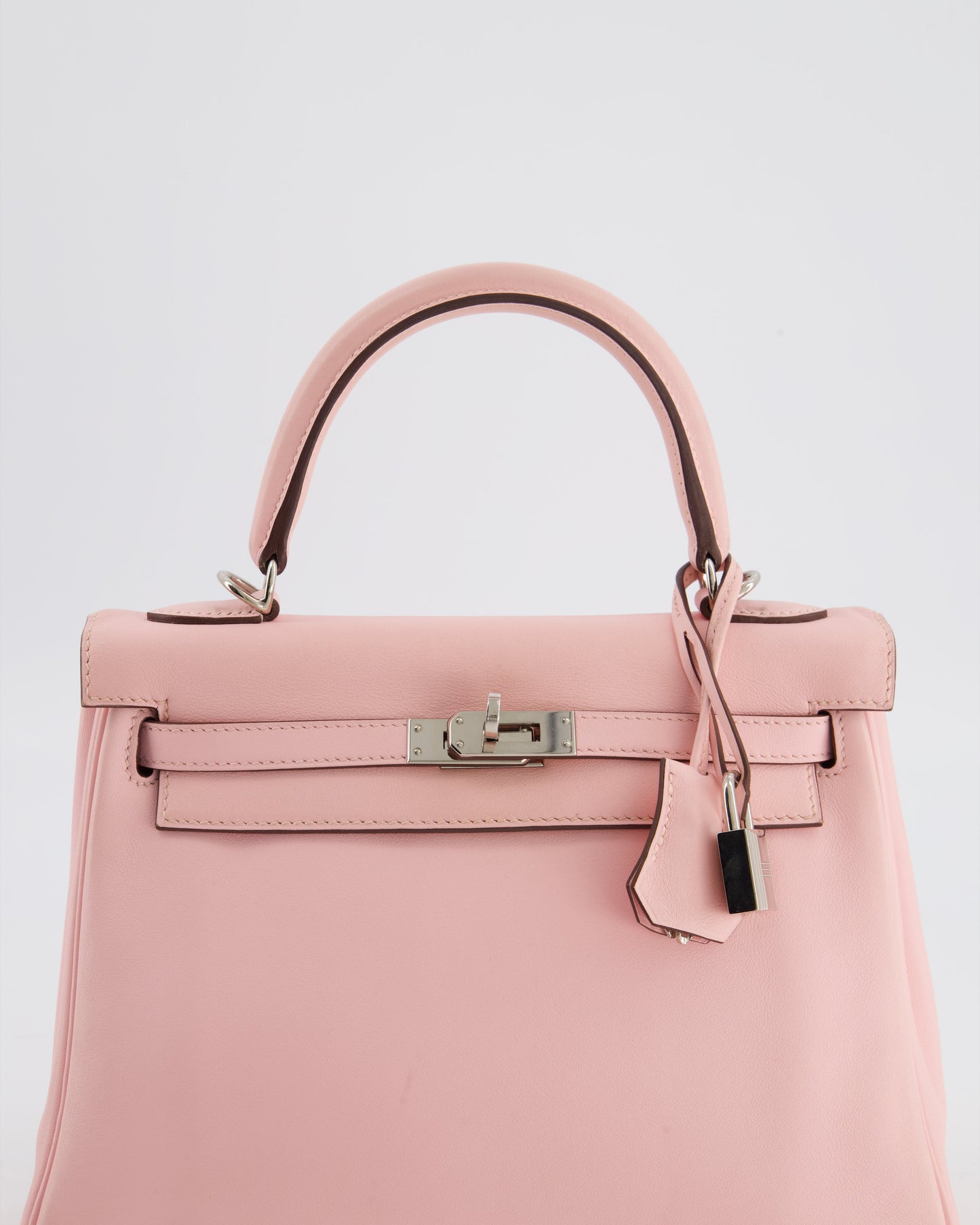 Hermes Kelly 25 Retourne Bag in Rose Sakura Swift Leather with Palladium Hardware