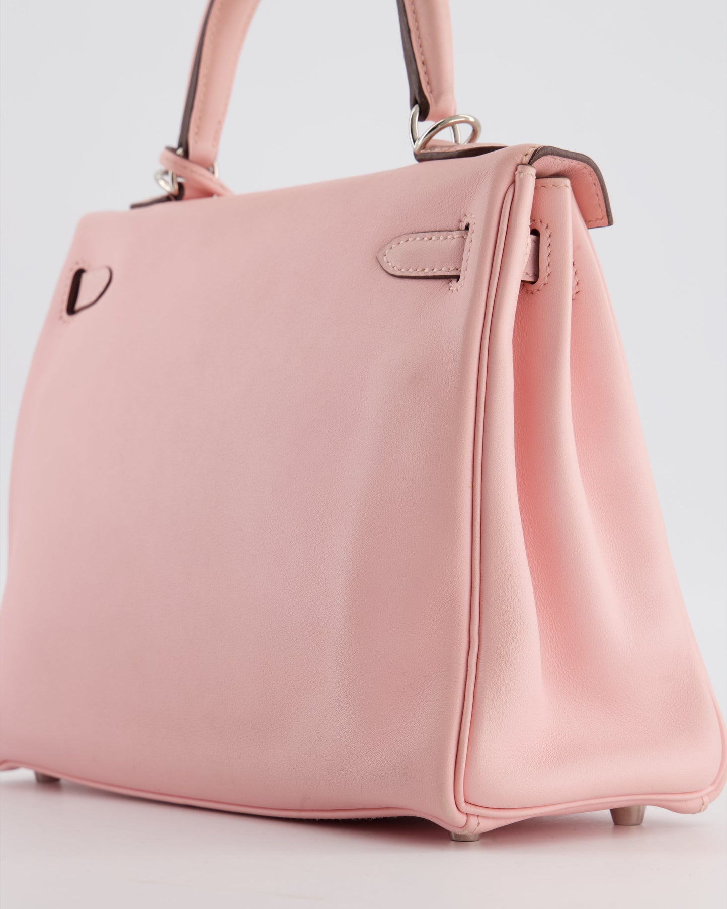 Hermes Kelly 25 Retourne Bag in Rose Sakura Swift Leather with Palladium Hardware