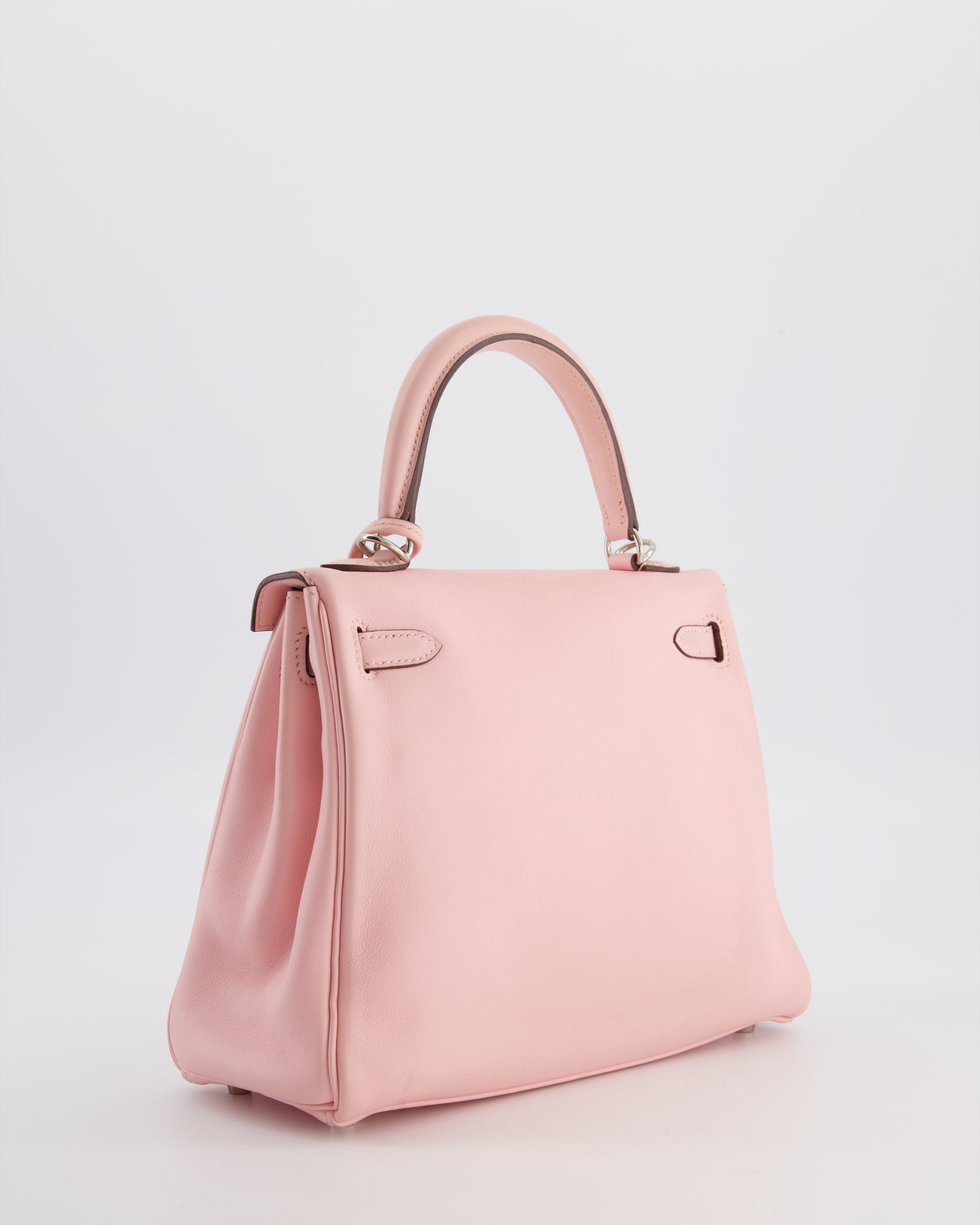 Hermes Kelly 25 Retourne Bag in Rose Sakura Swift Leather with Palladium Hardware