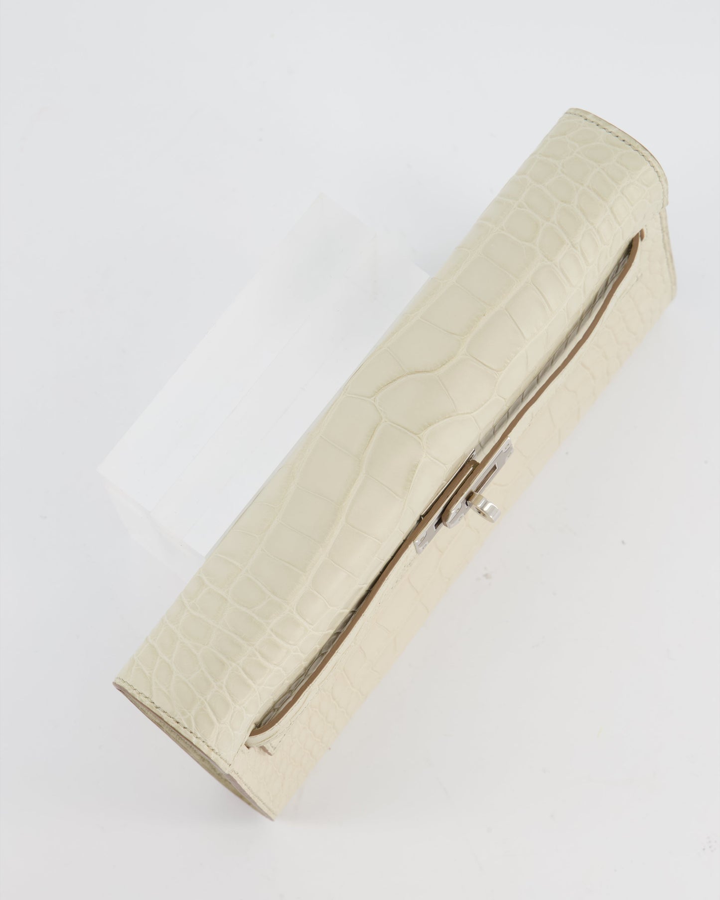 Hermes Kelly To Go Bag in Beton Alligator Mississippiensis Leather with Palladium Hardware
