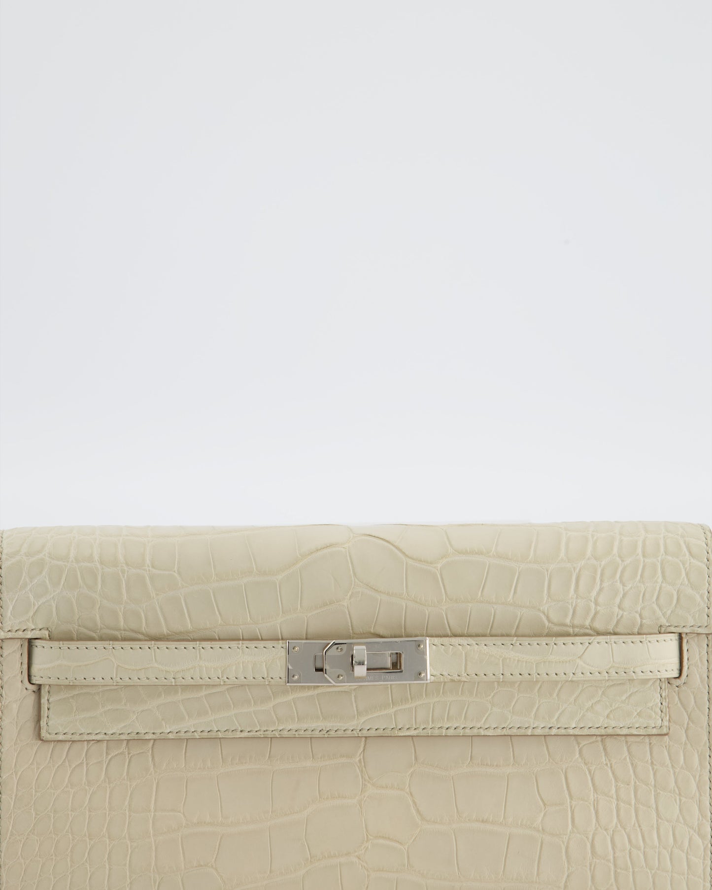 Hermes Kelly To Go Bag in Beton Alligator Mississippiensis Leather with Palladium Hardware