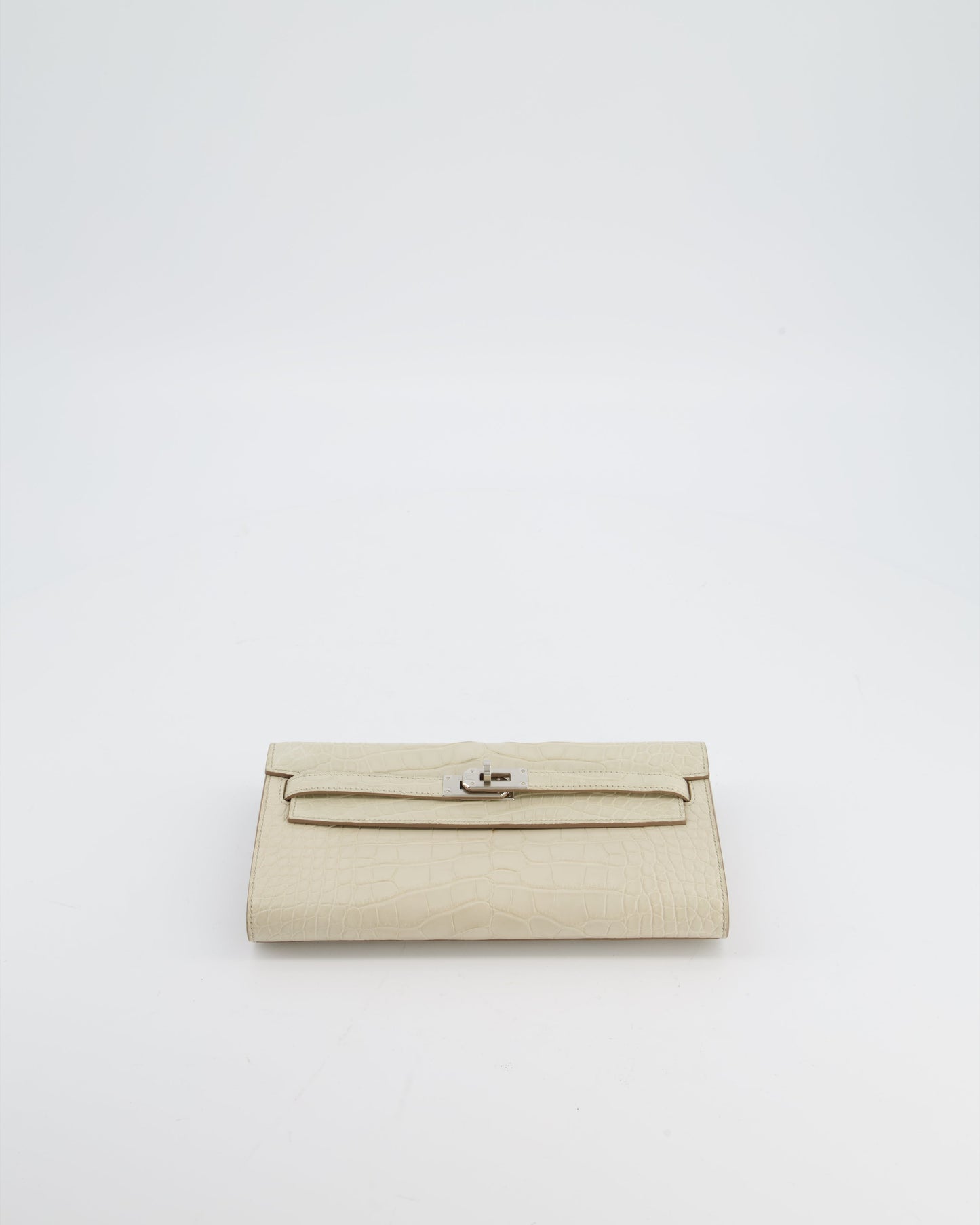 Hermes Kelly To Go Bag in Beton Alligator Mississippiensis Leather with Palladium Hardware