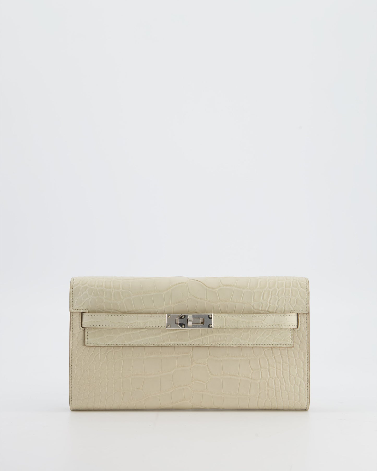 Hermes Kelly To Go Bag in Beton Alligator Mississippiensis Leather with Palladium Hardware